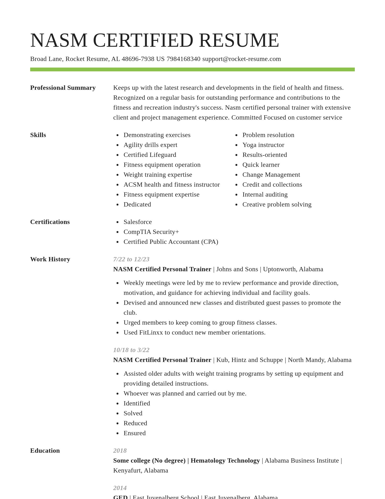 Smart resume template