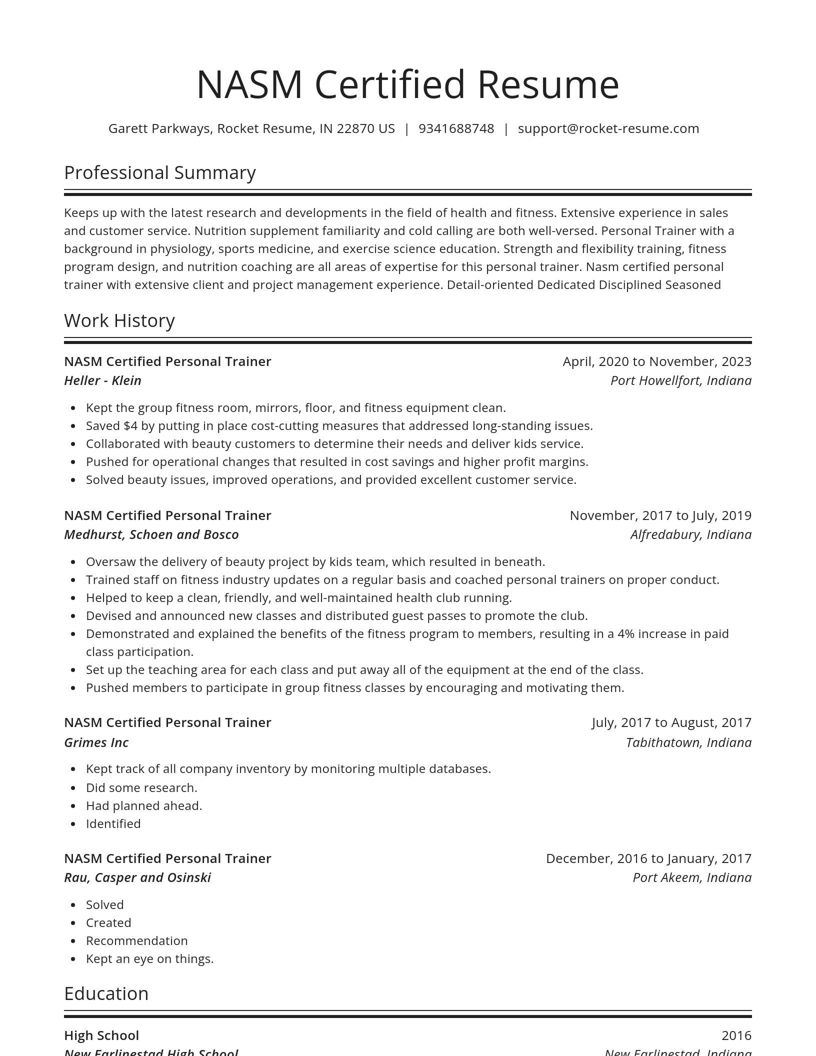 Spotlight resume template