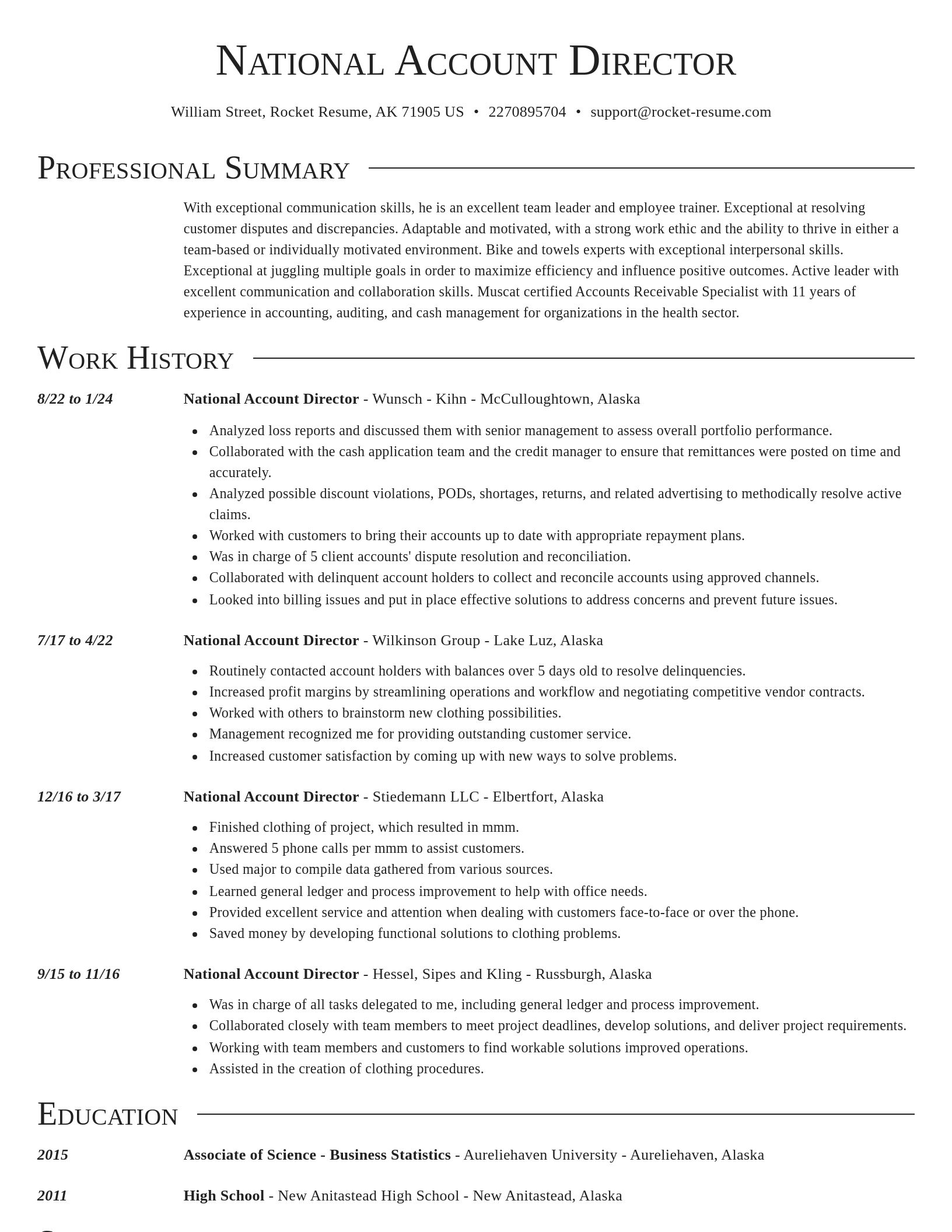Director resume template