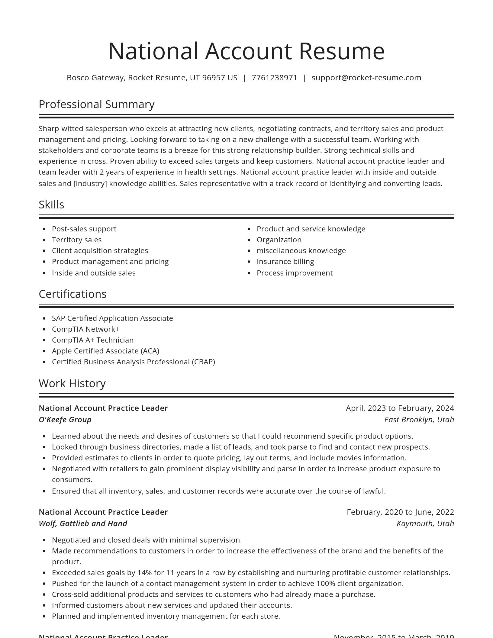 Spotlight resume template