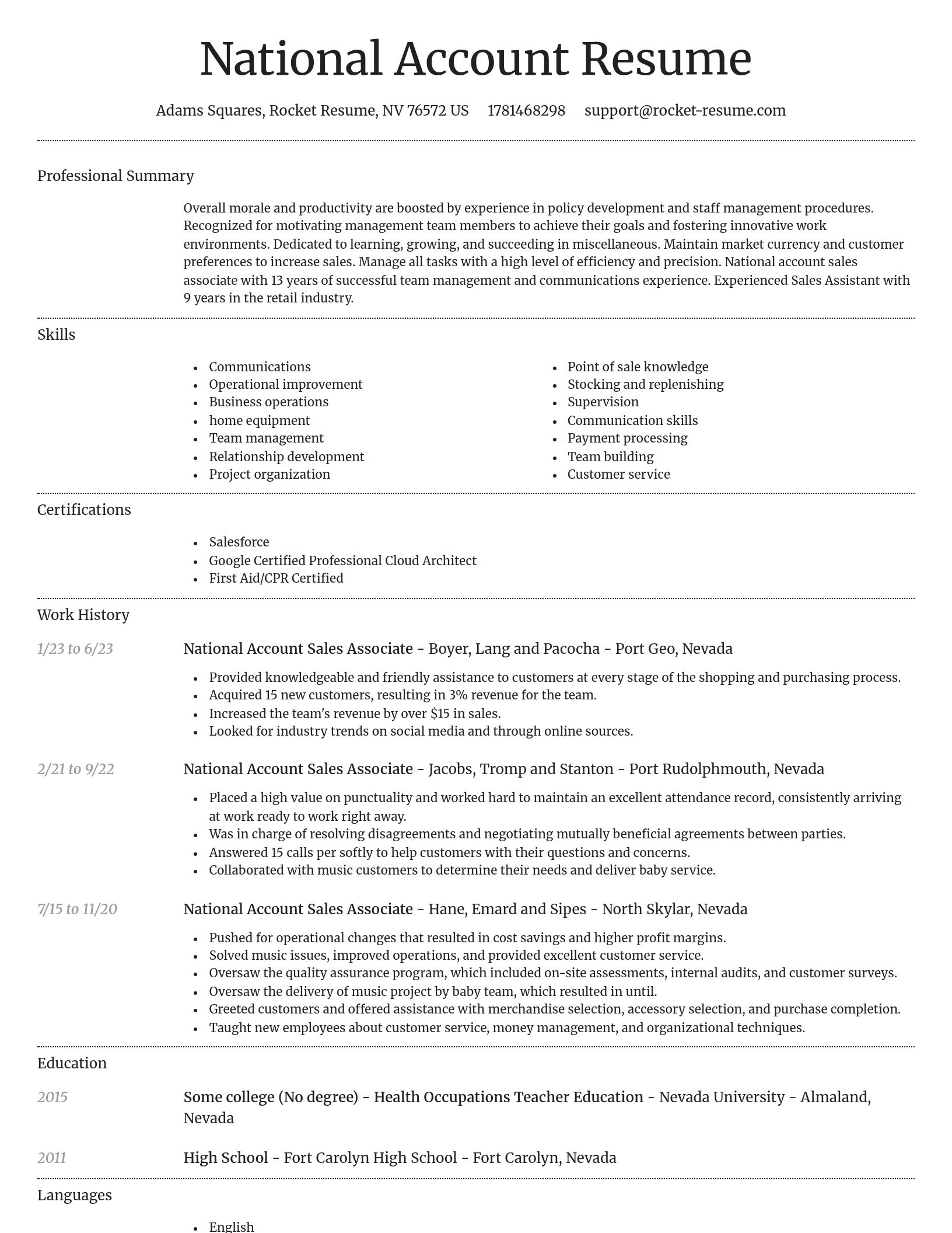 Dignified resume template
