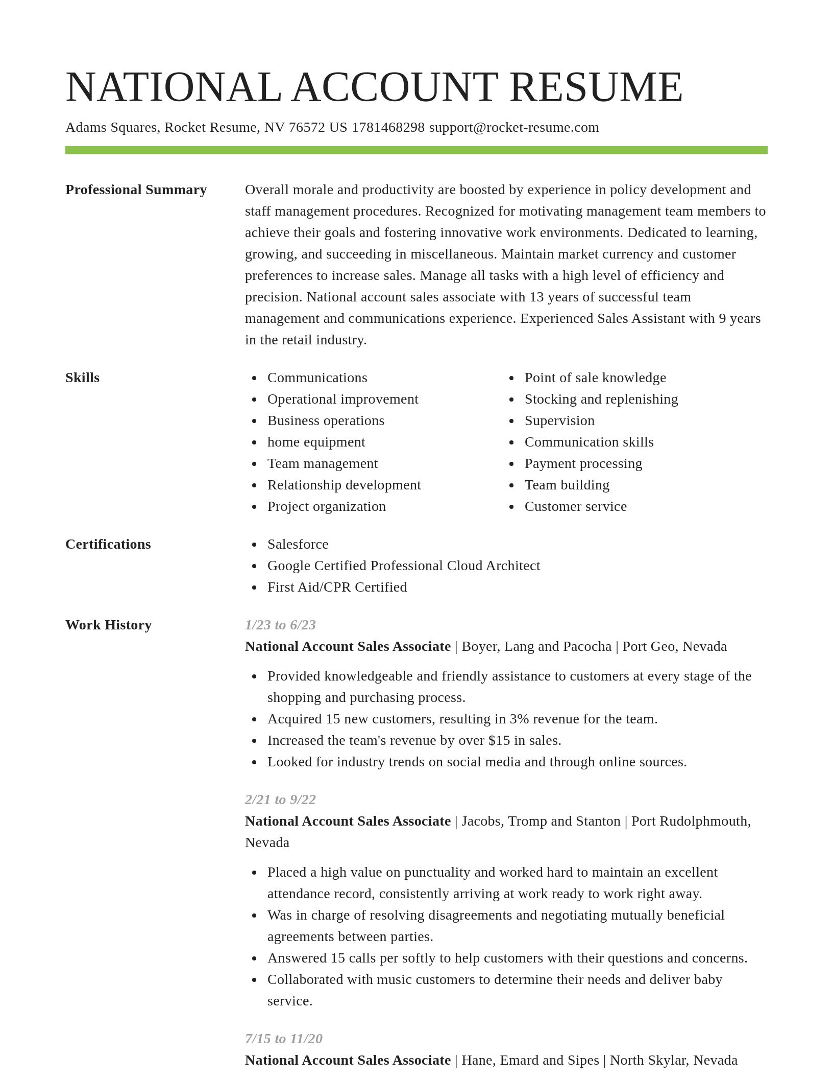Smart resume template