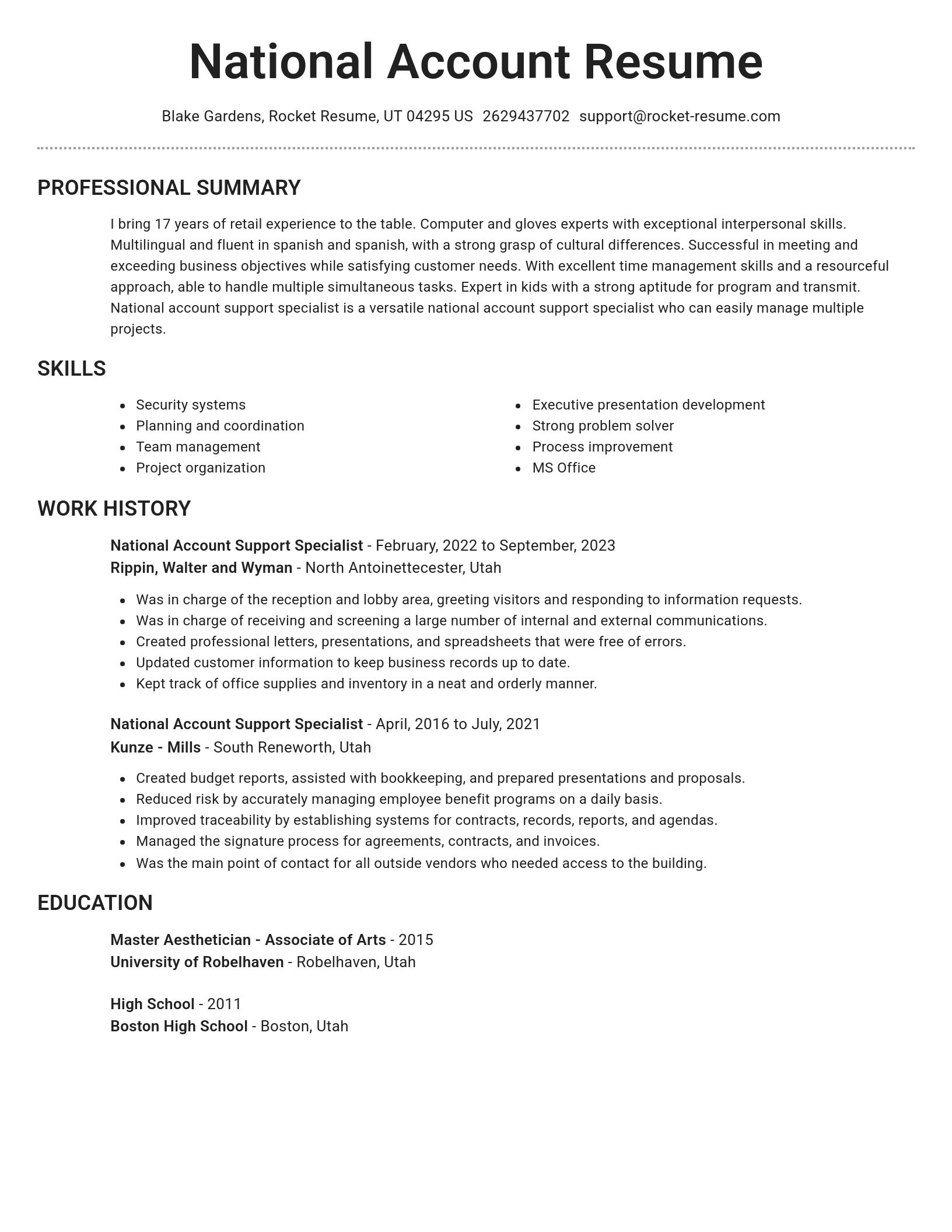 Brilliant resume template