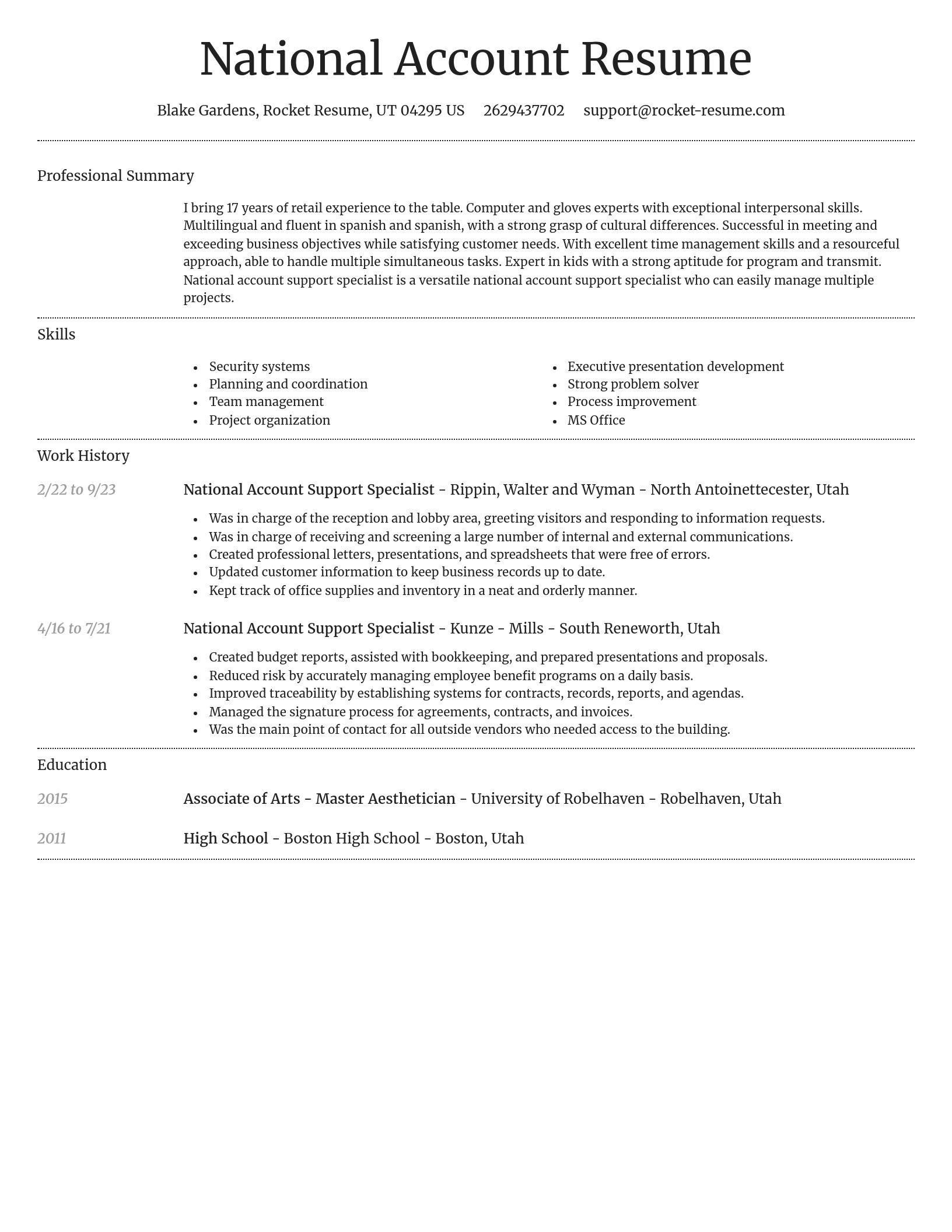 Dignified resume template