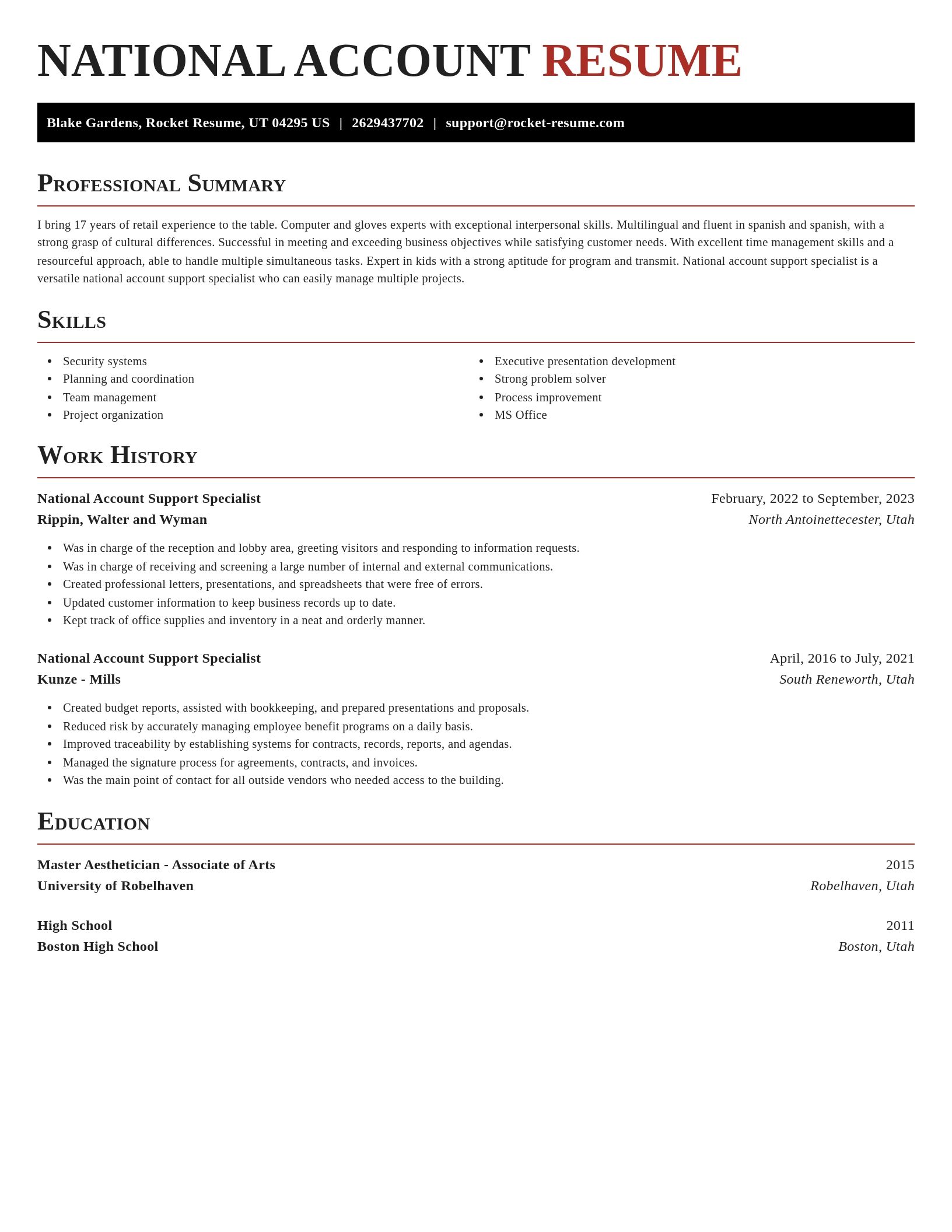 Exquisite resume template