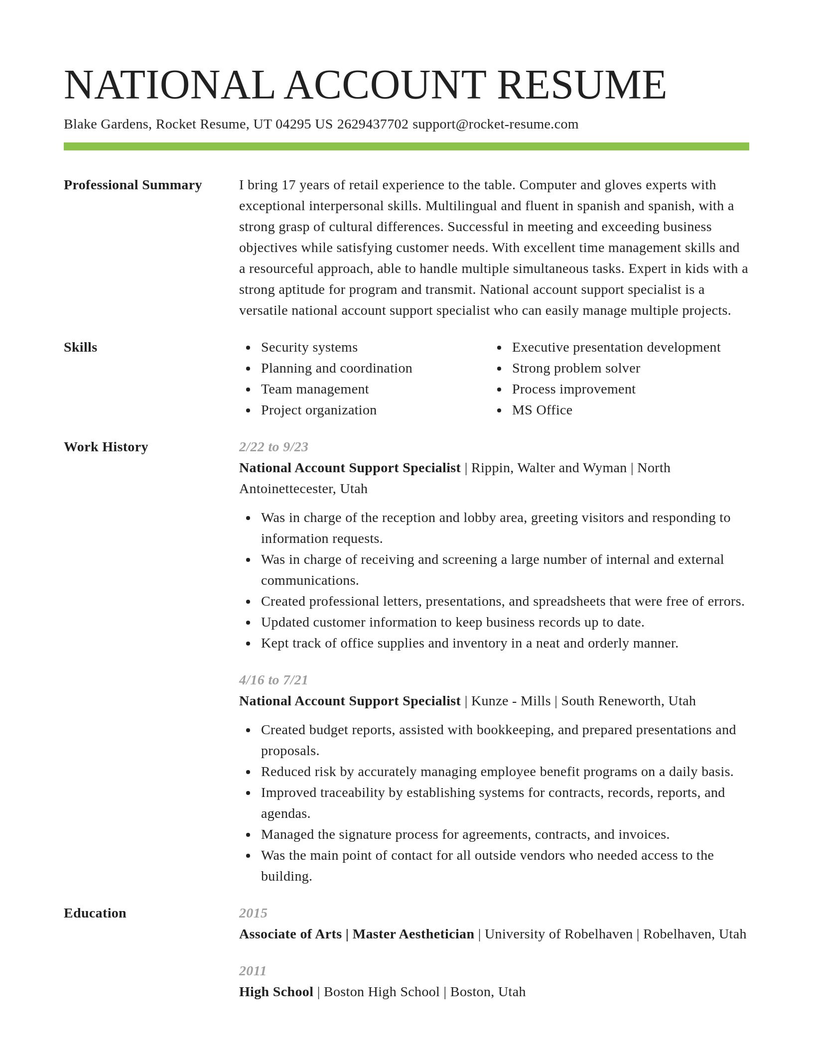 Smart resume template