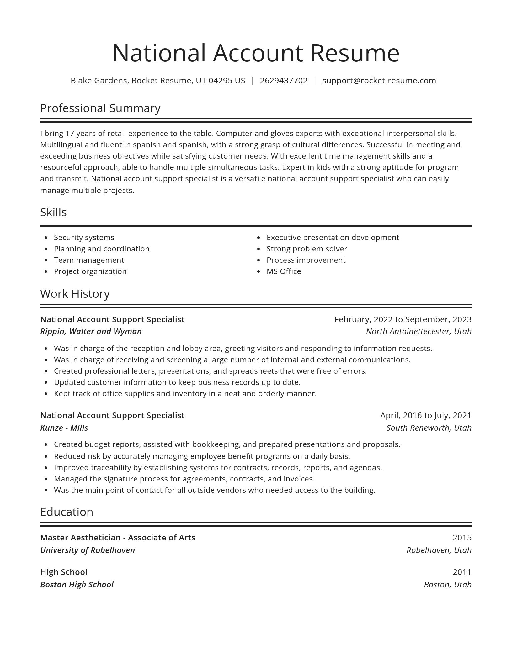 Spotlight resume template