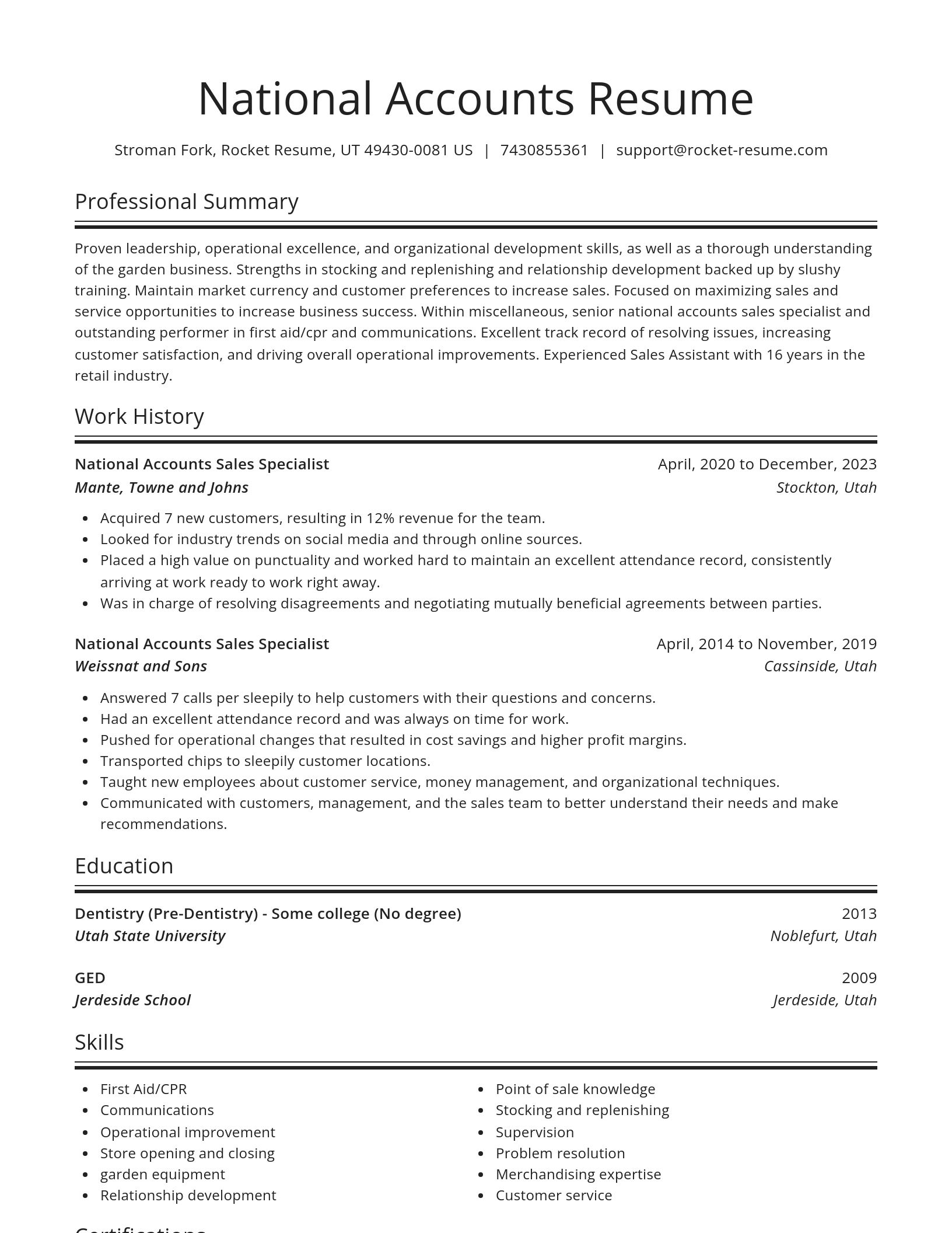 Spotlight resume template