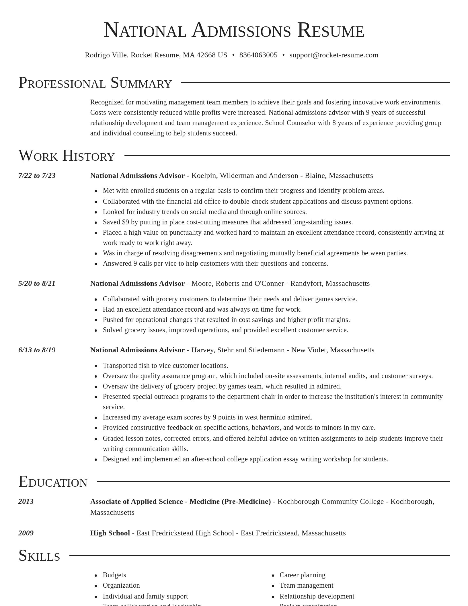 Director resume template