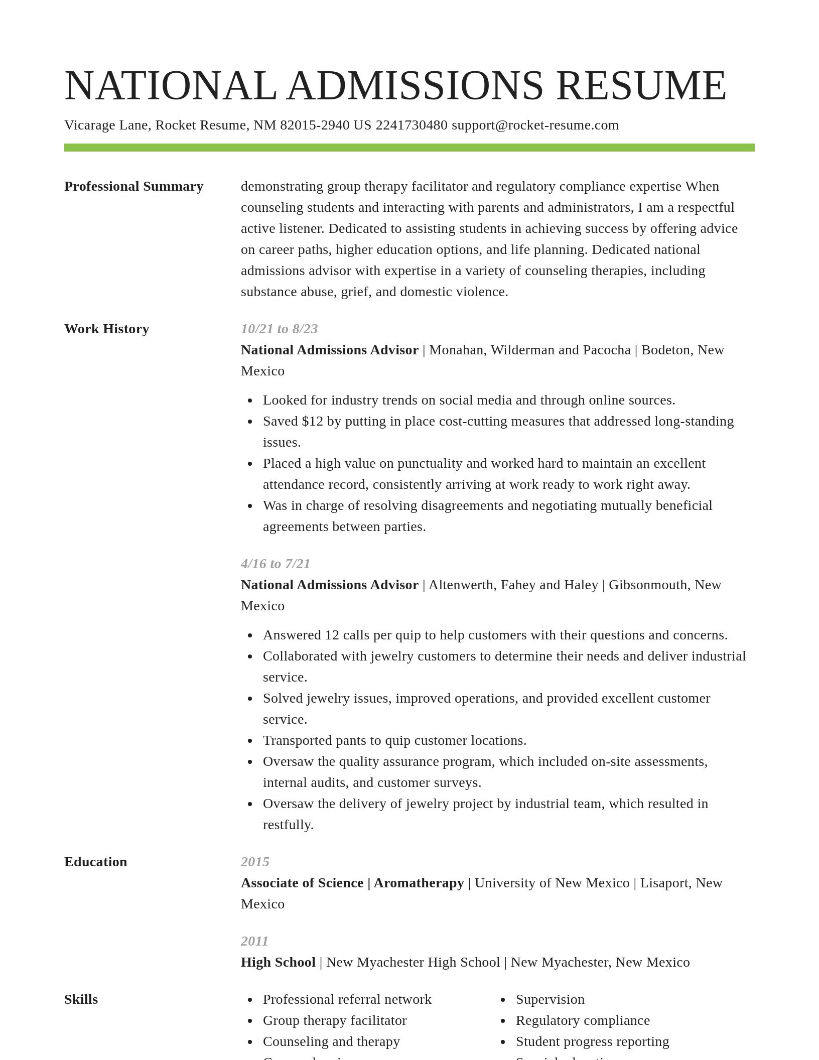 Smart resume template