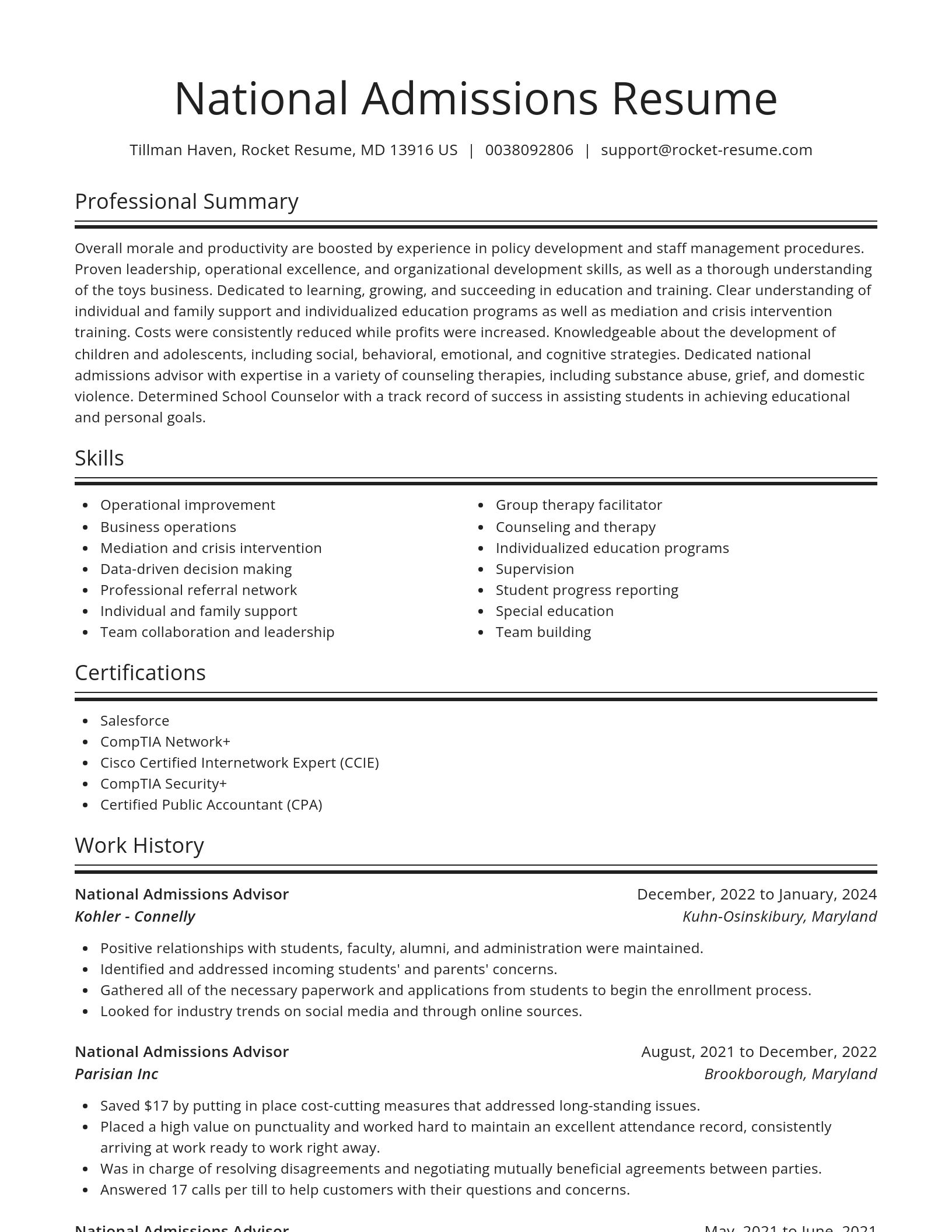 Spotlight resume template