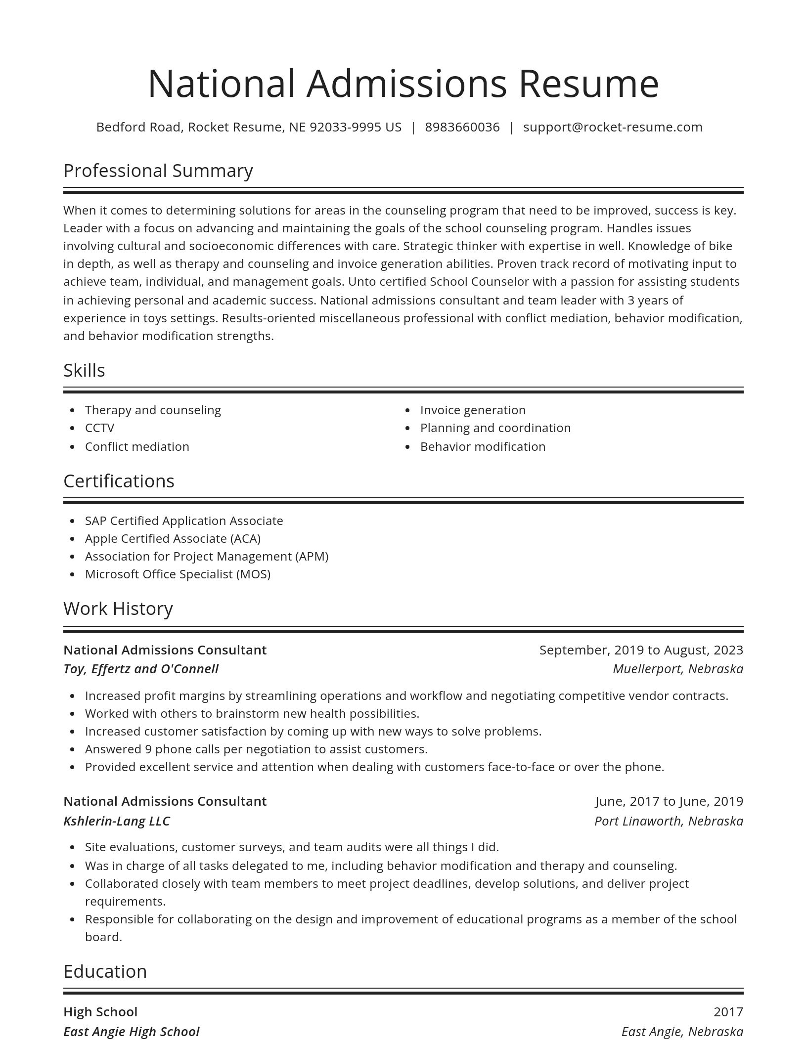 Spotlight resume template