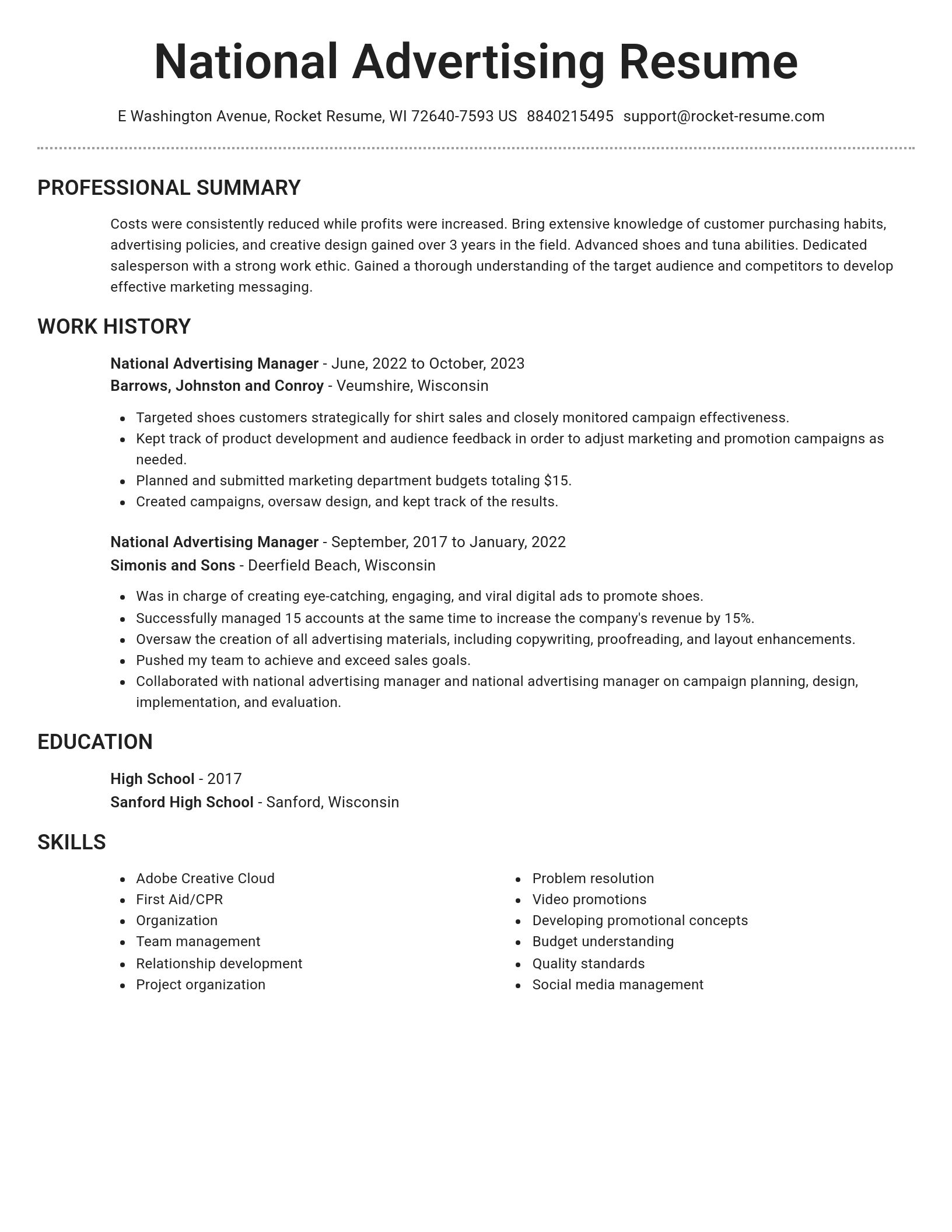 Brilliant resume template