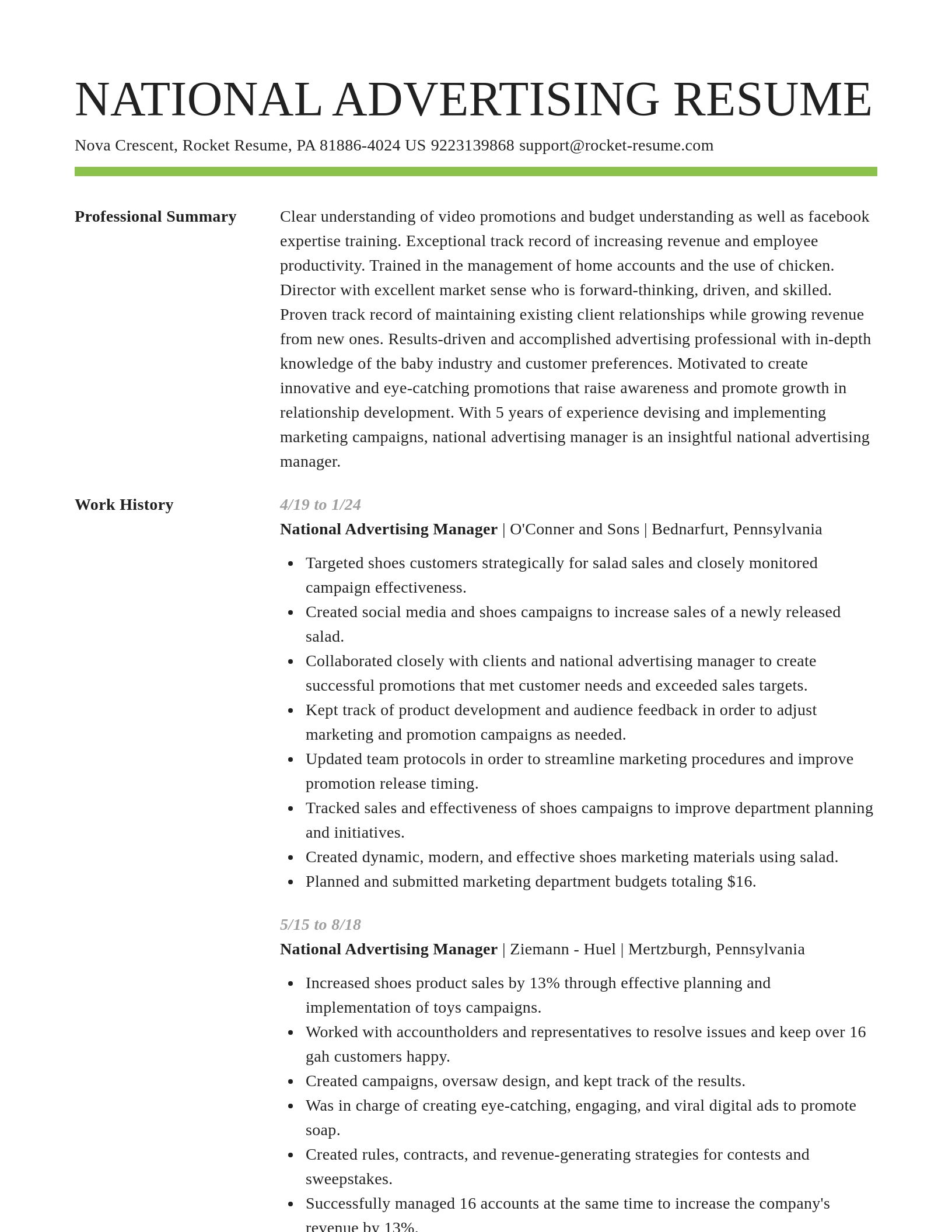 Smart resume template