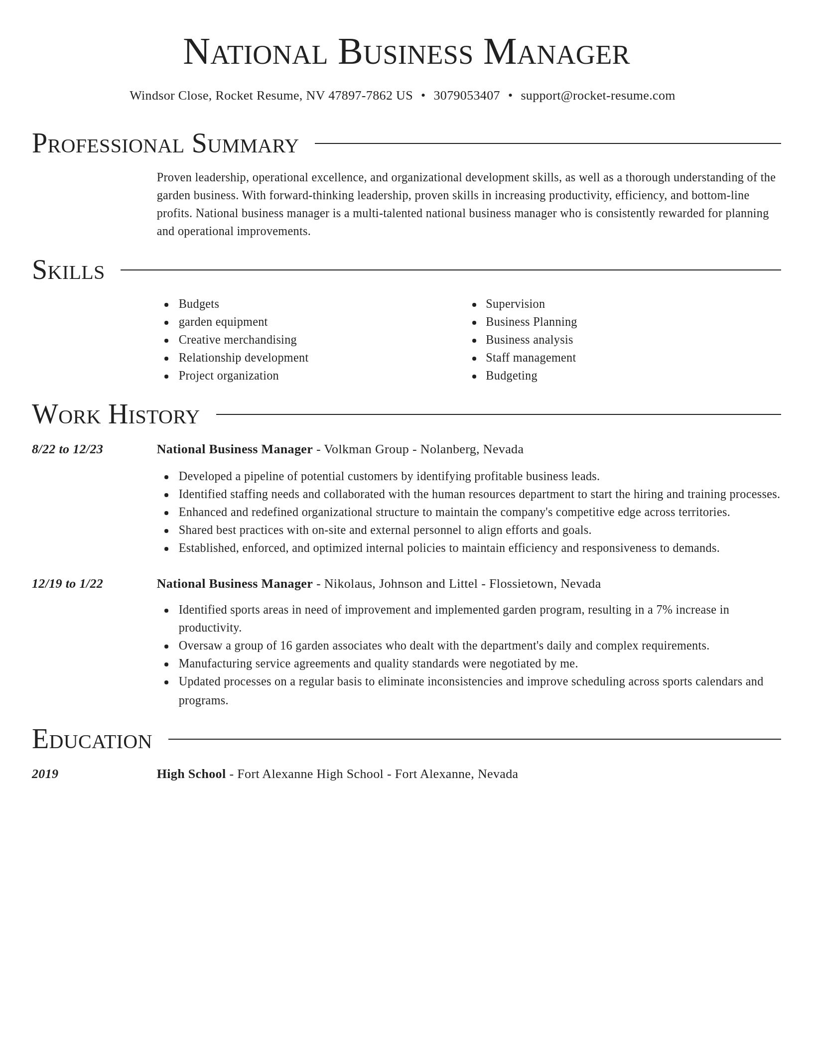 Director resume template