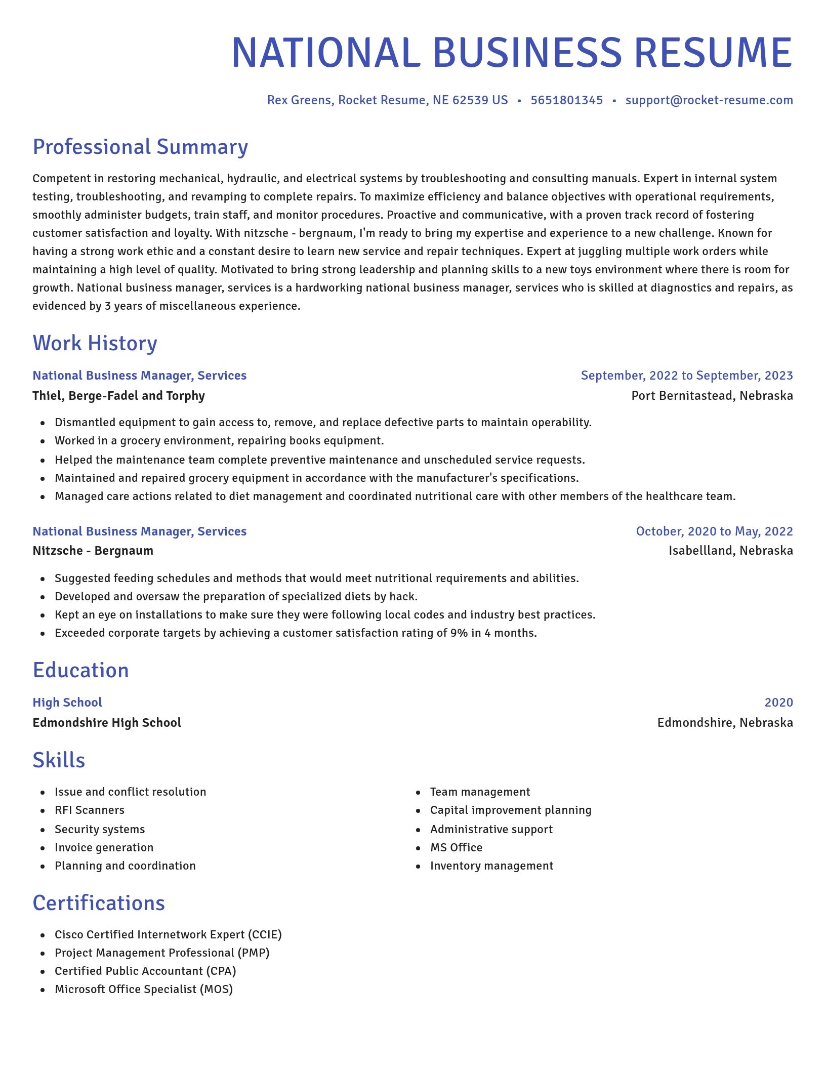Novel resume template