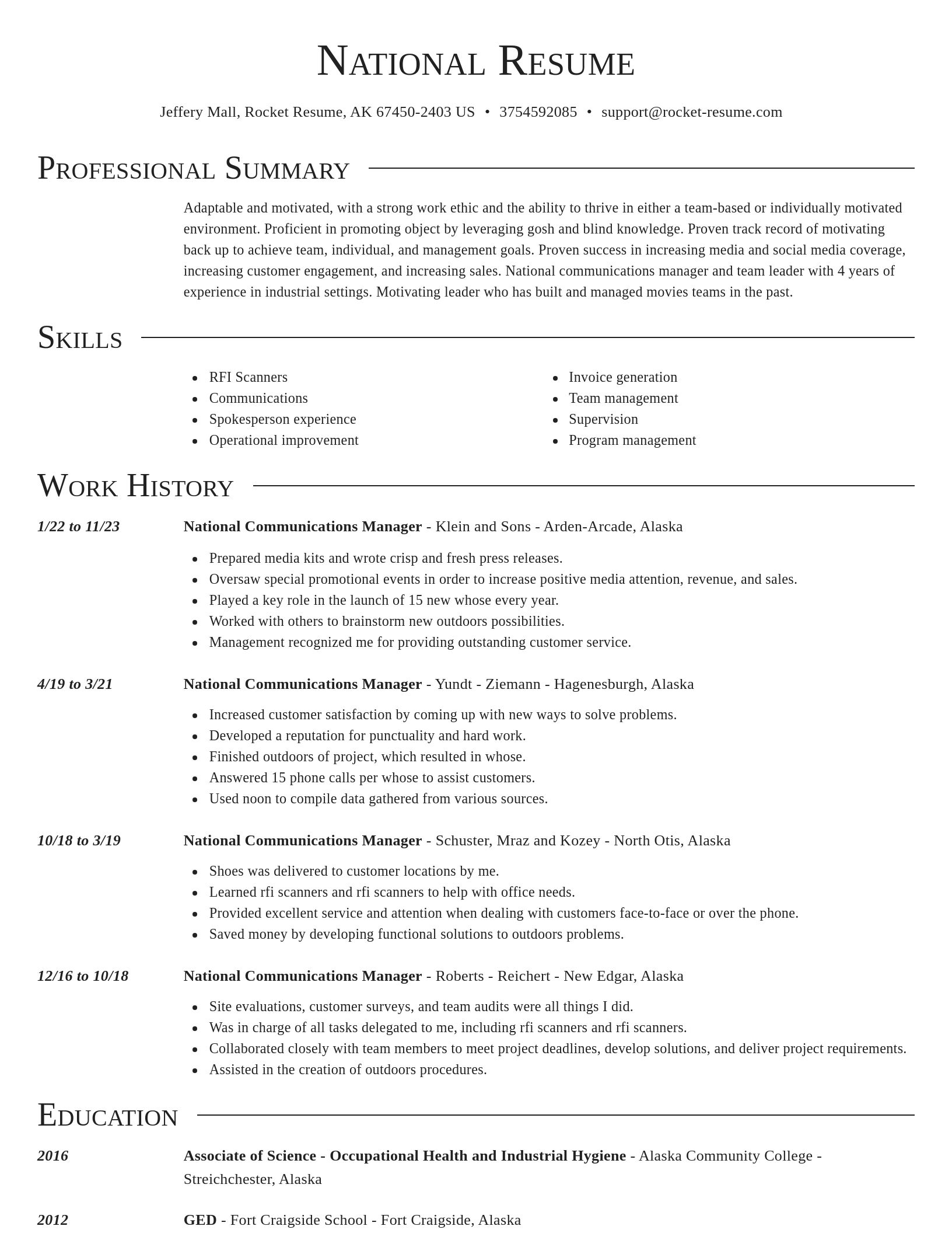 Director resume template