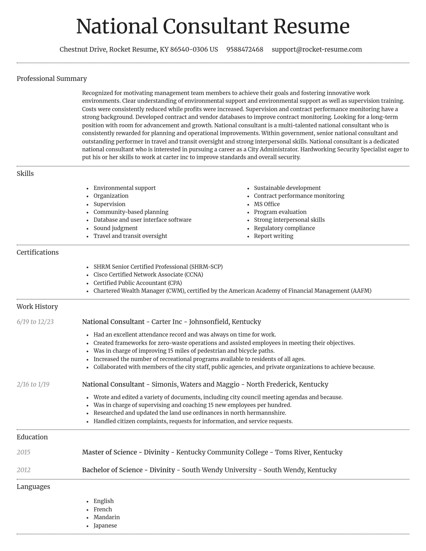 Dignified resume template