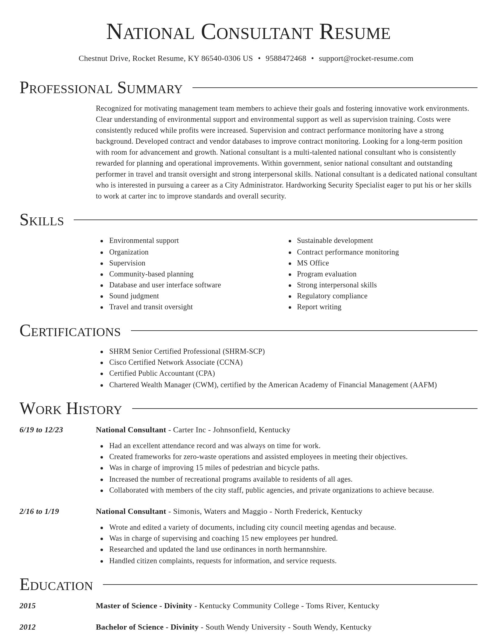Director resume template