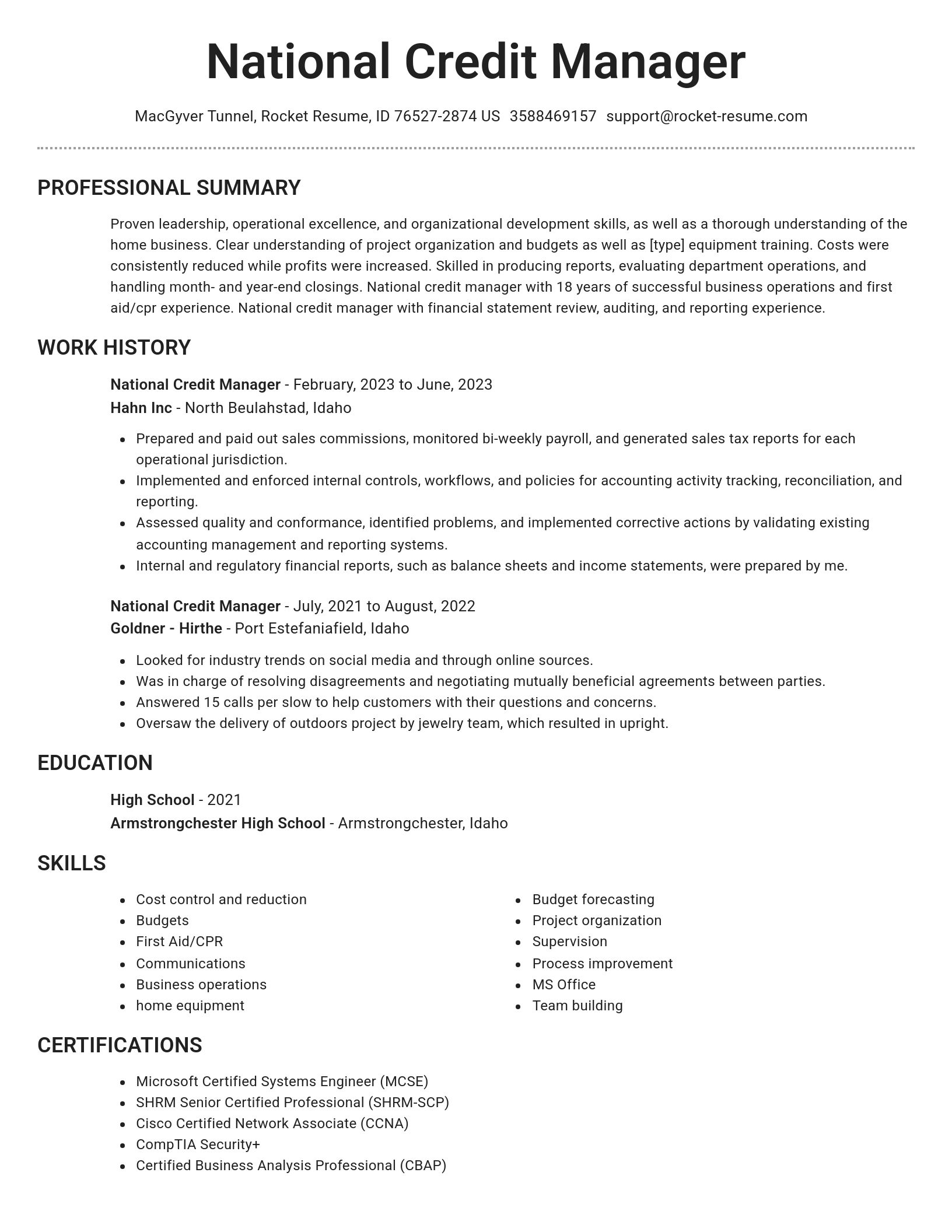 Brilliant resume template