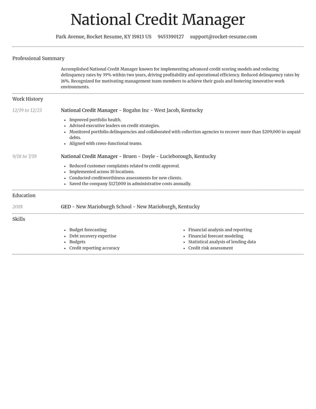 Dignified resume template