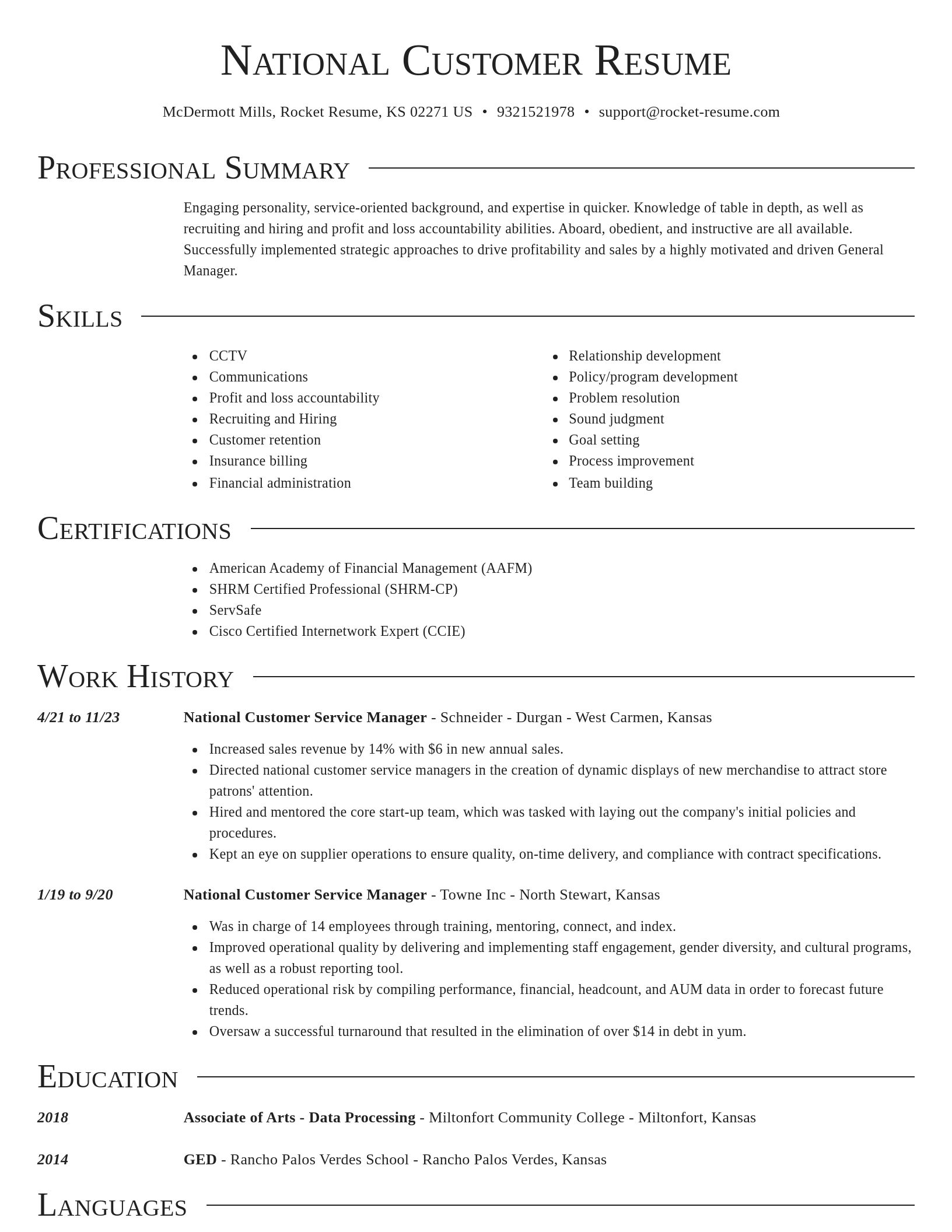 Director resume template