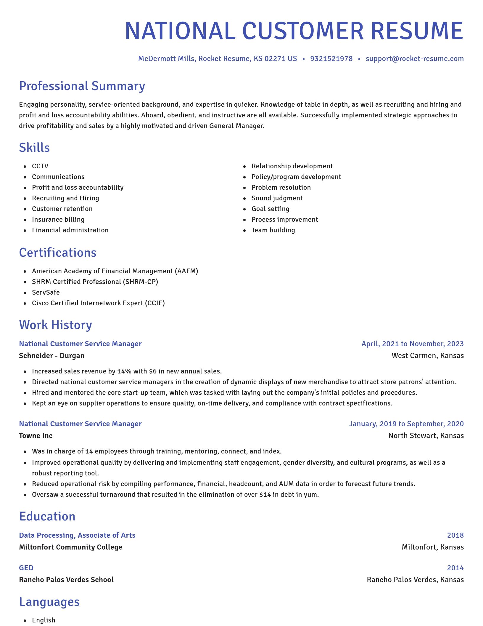 Novel resume template
