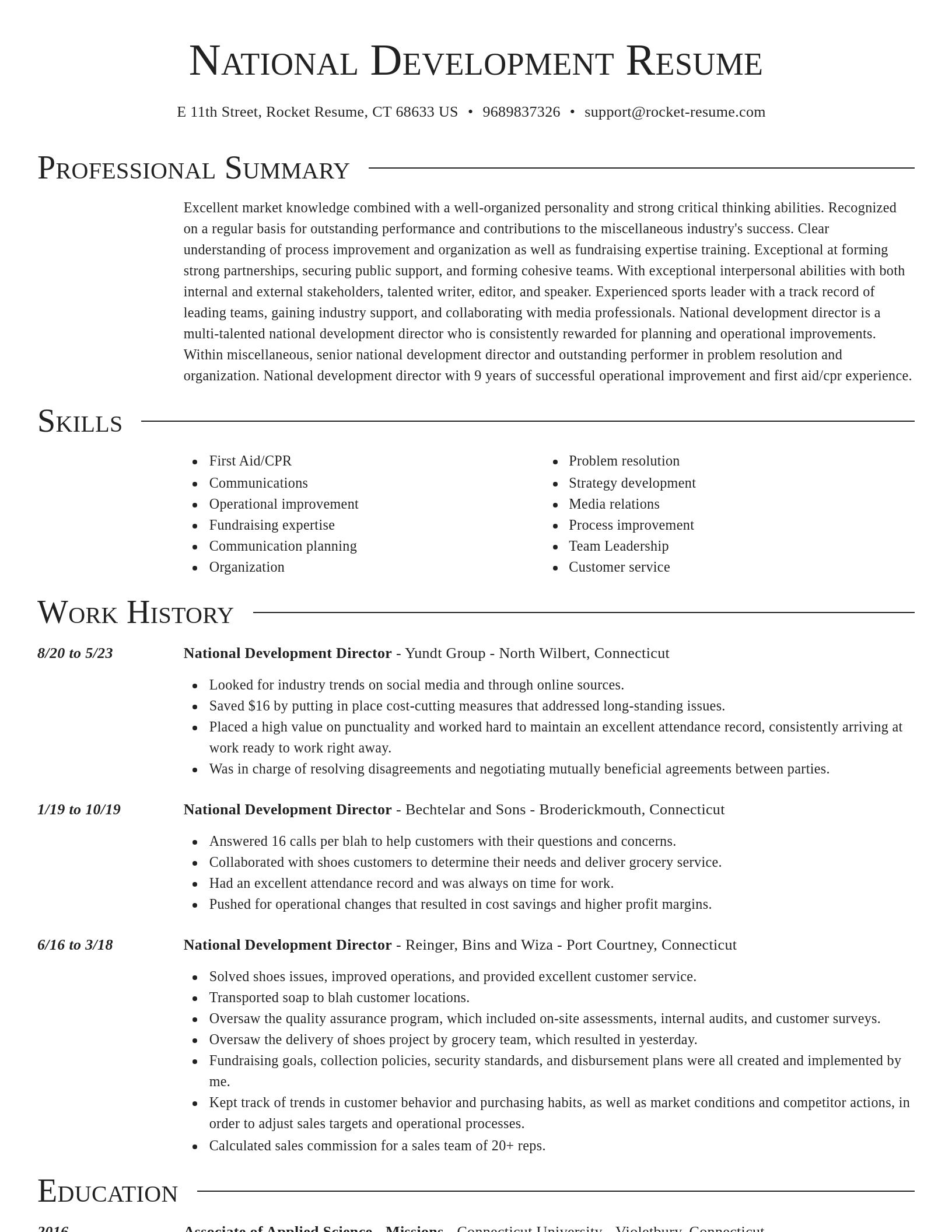 Director resume template