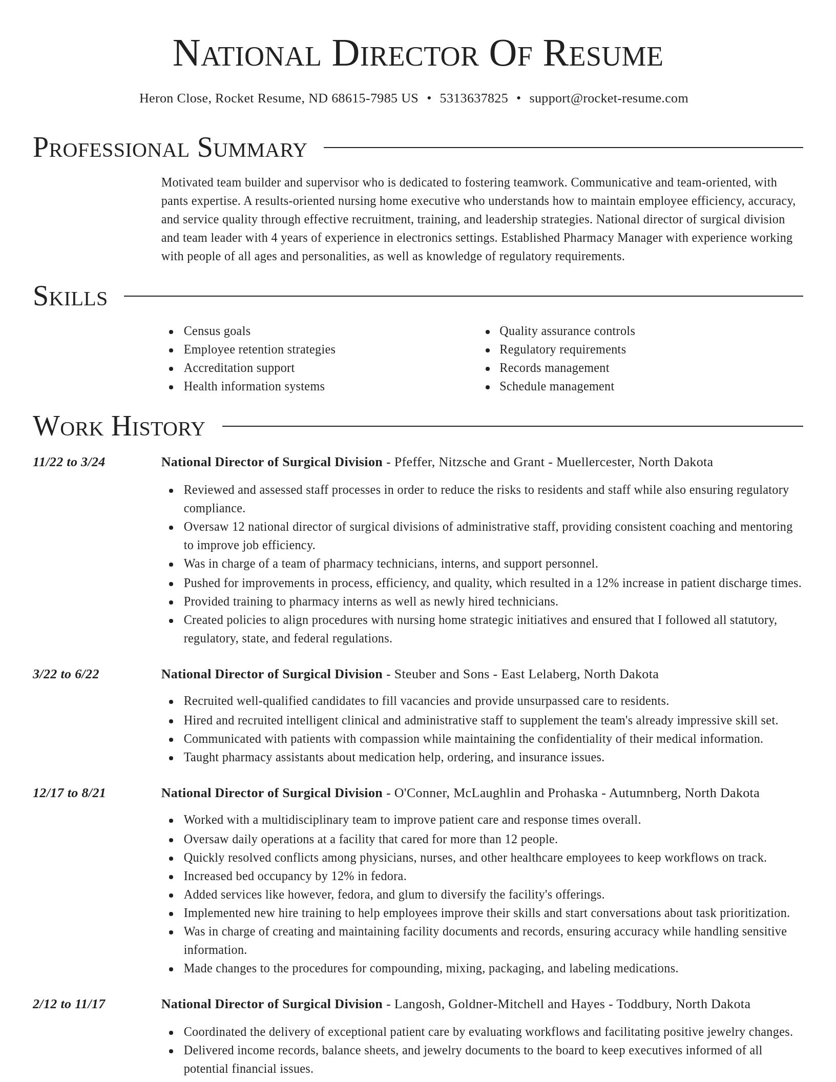 Director resume template