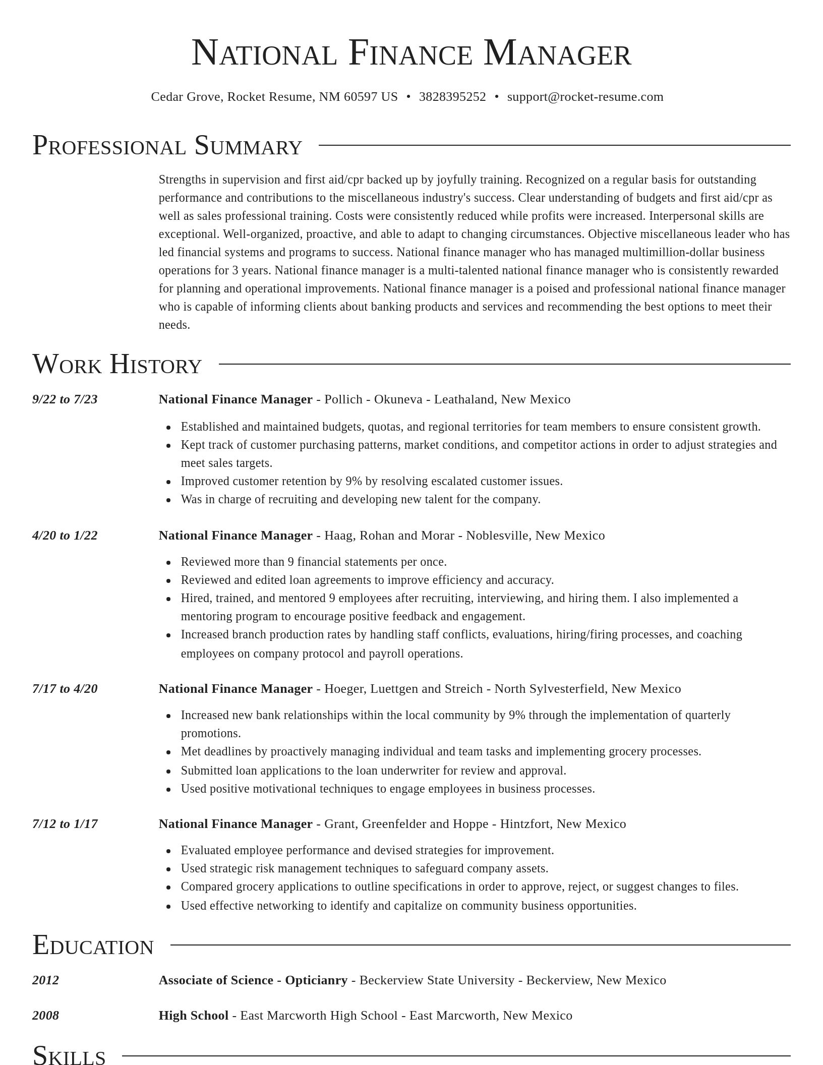 Director resume template