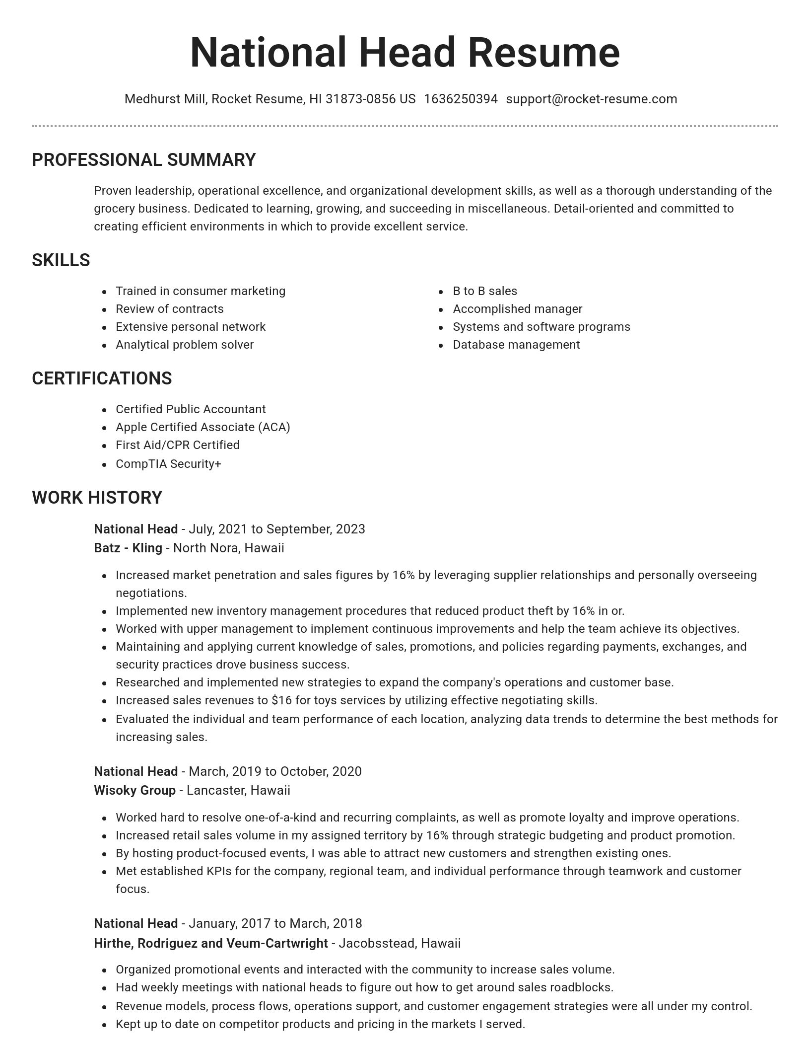 Brilliant resume template