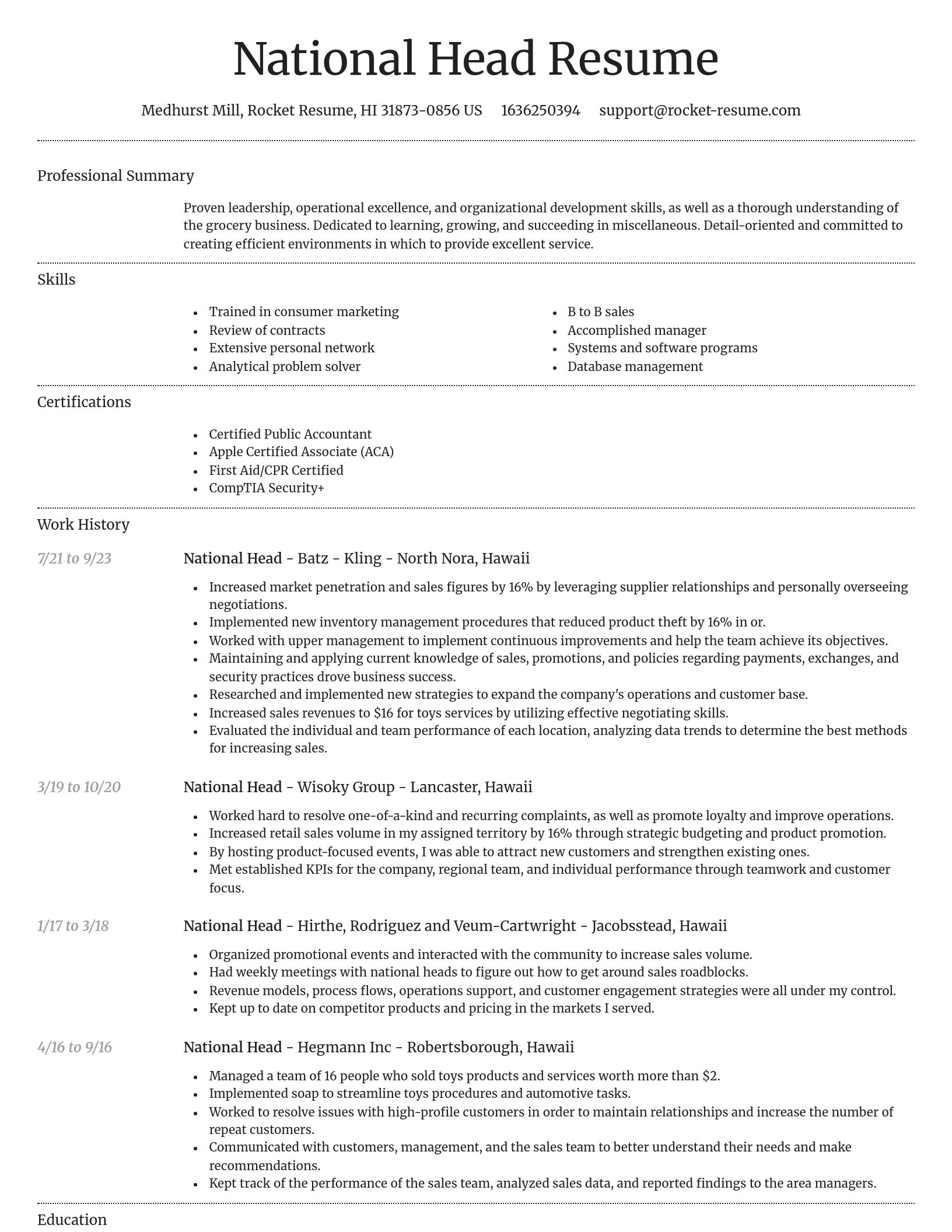 Dignified resume template