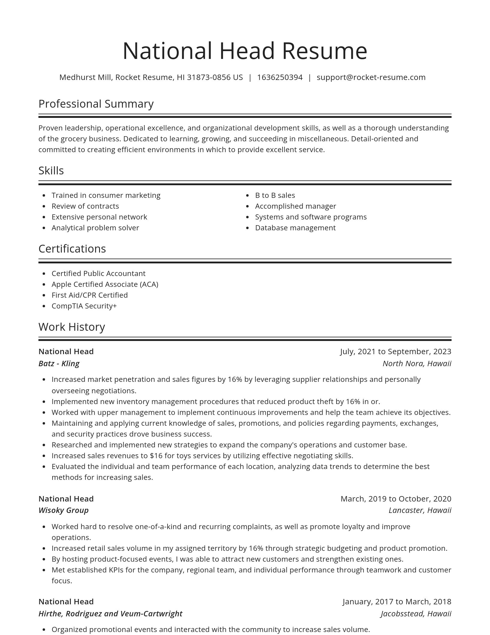Spotlight resume template