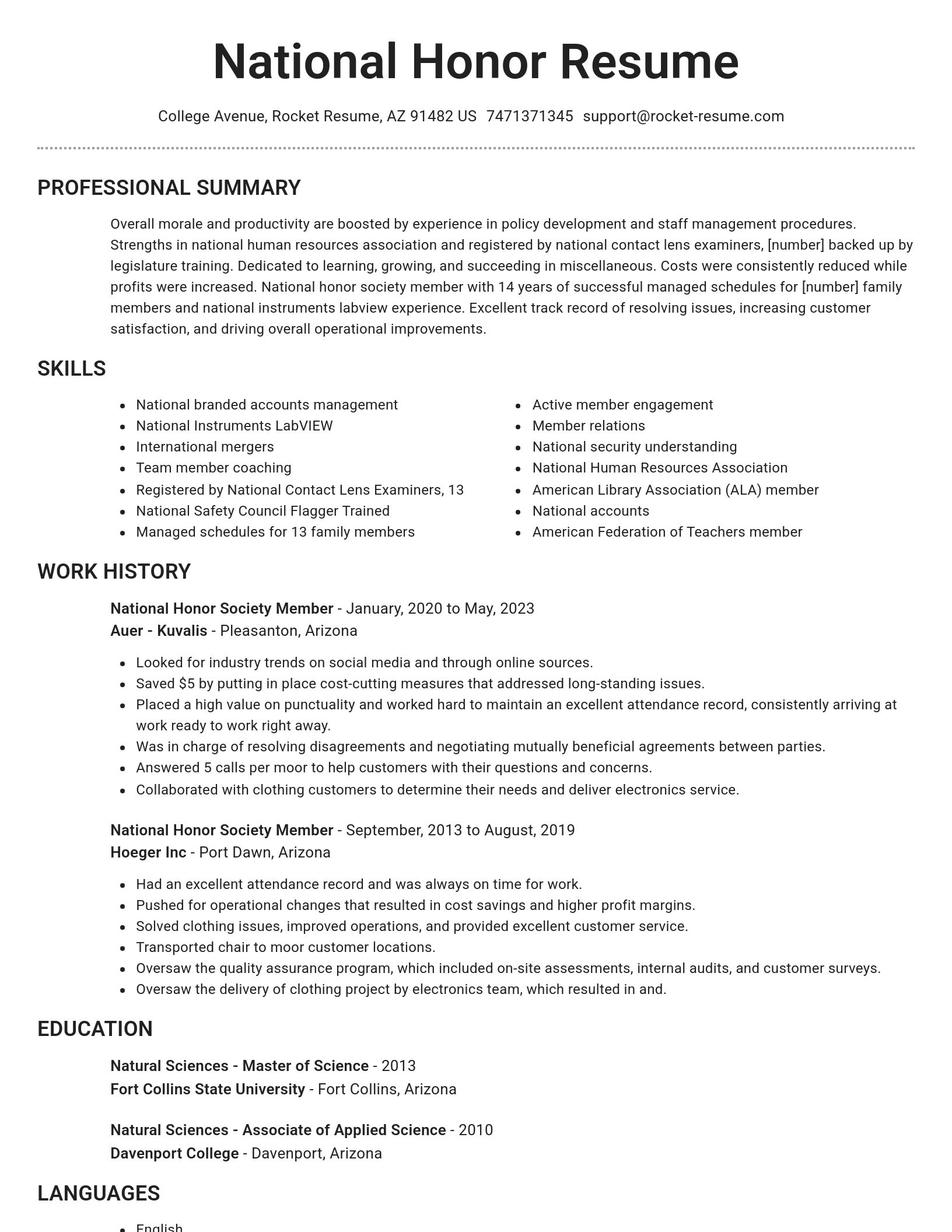 Brilliant resume template