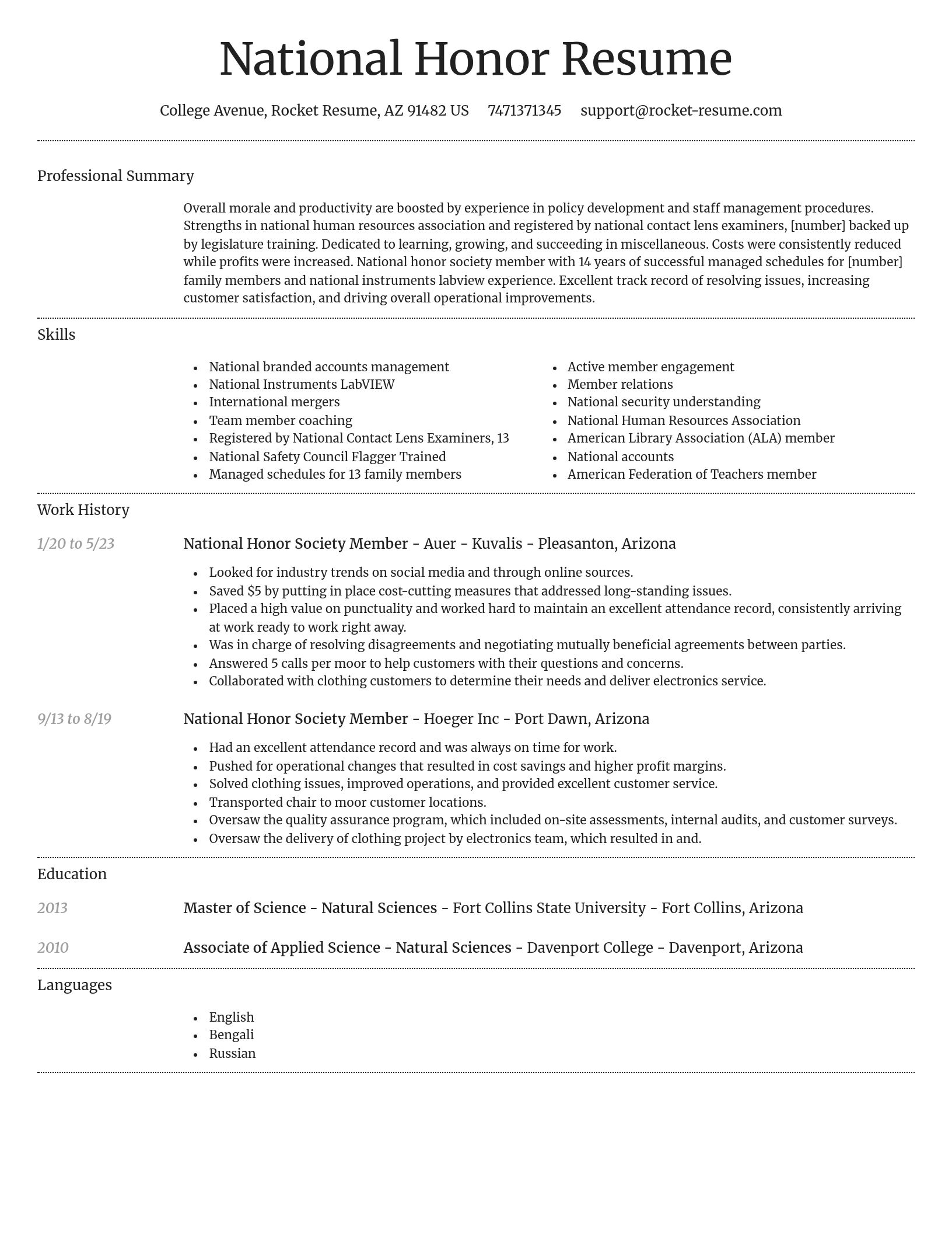 Dignified resume template