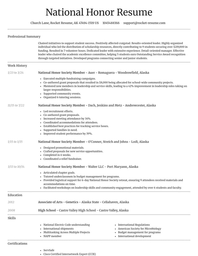 Dignified resume template