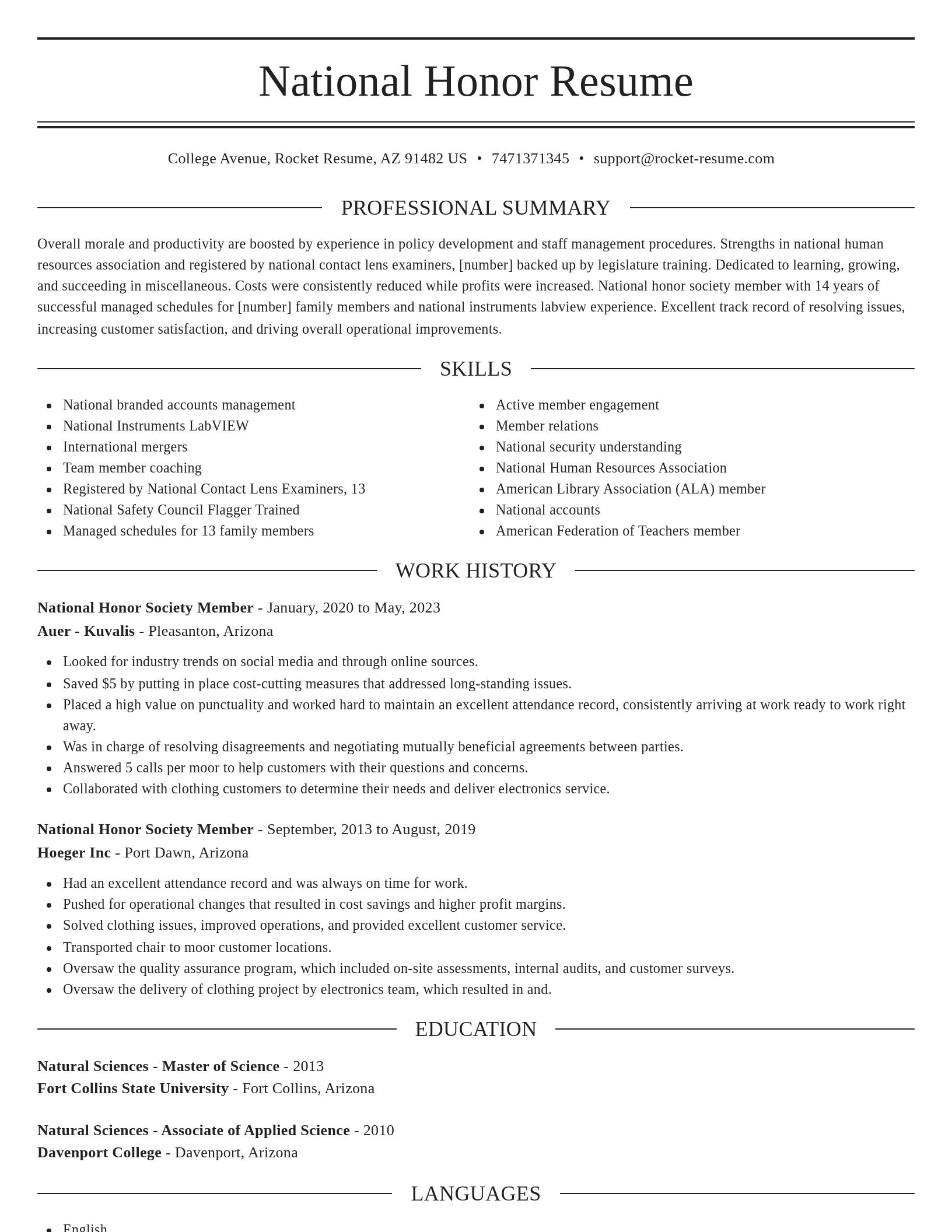 Elegant resume template