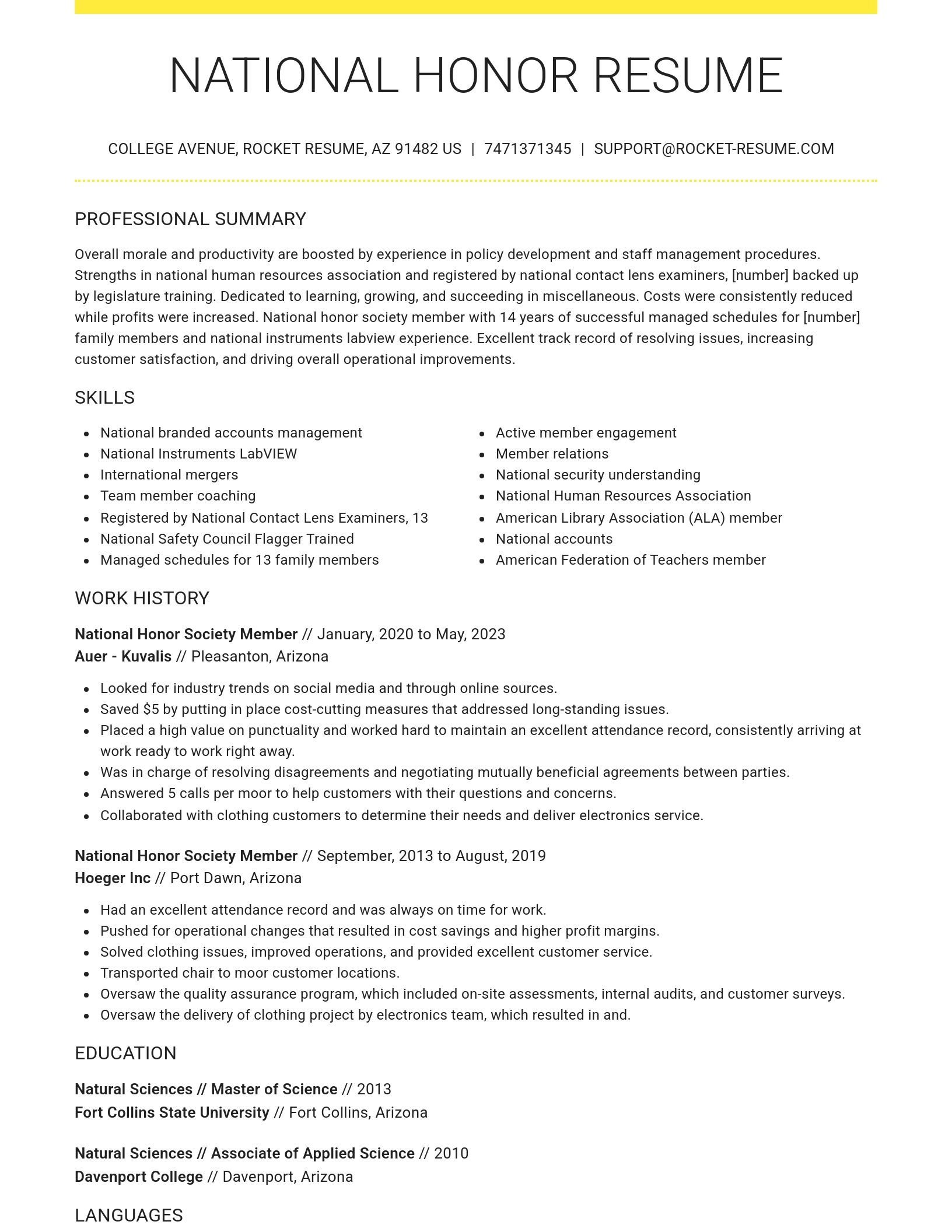 Grand resume template