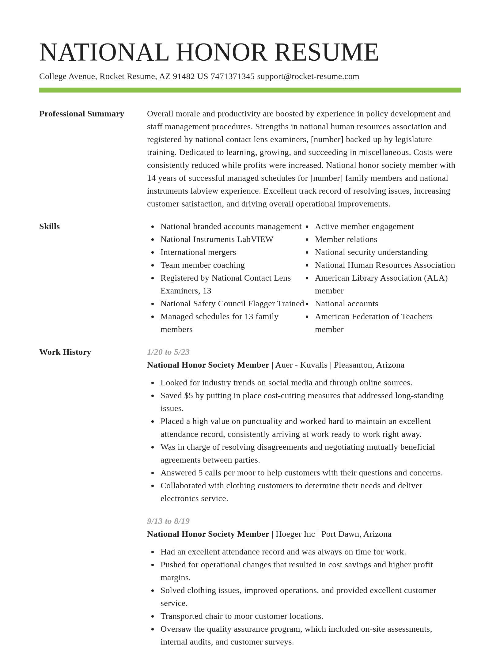 Smart resume template