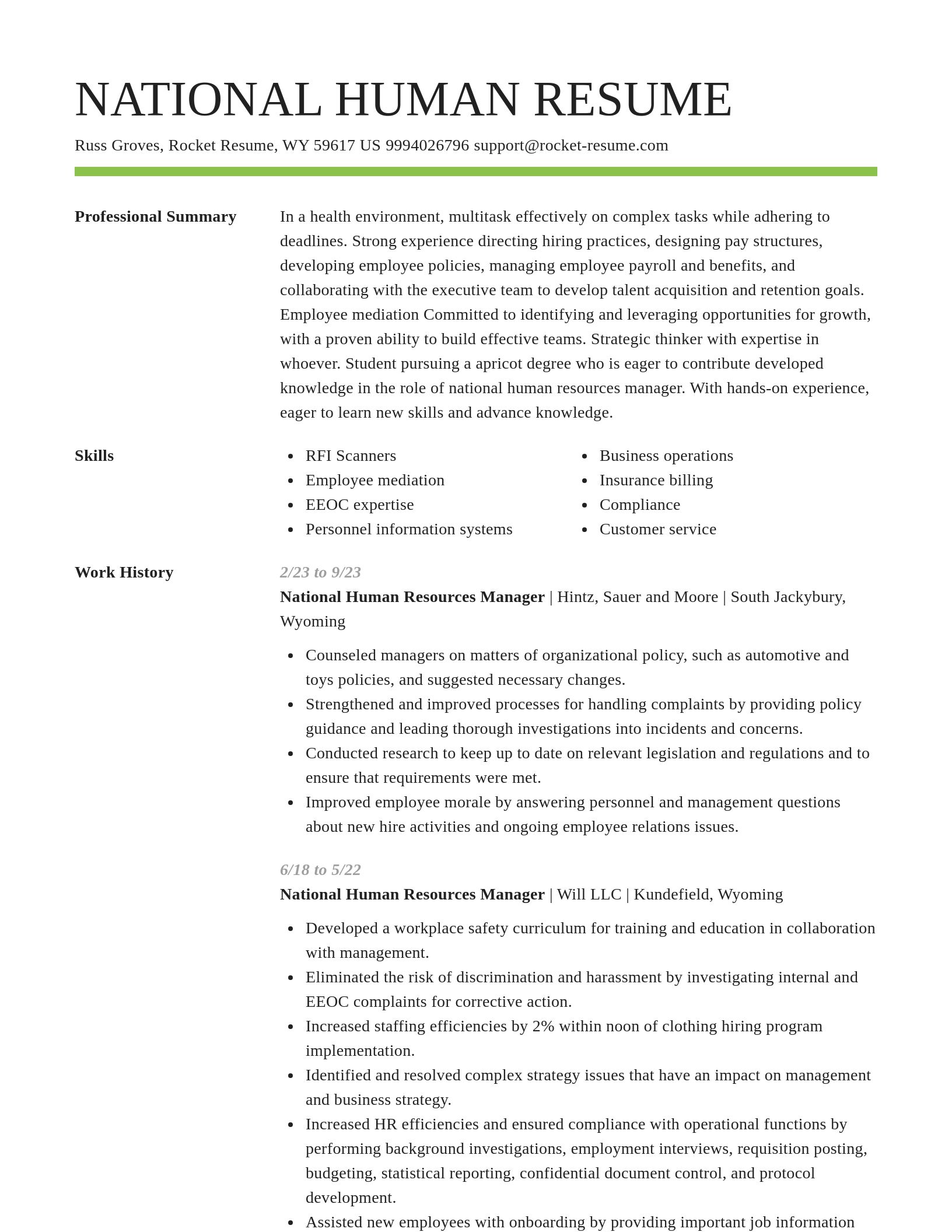 Smart resume template