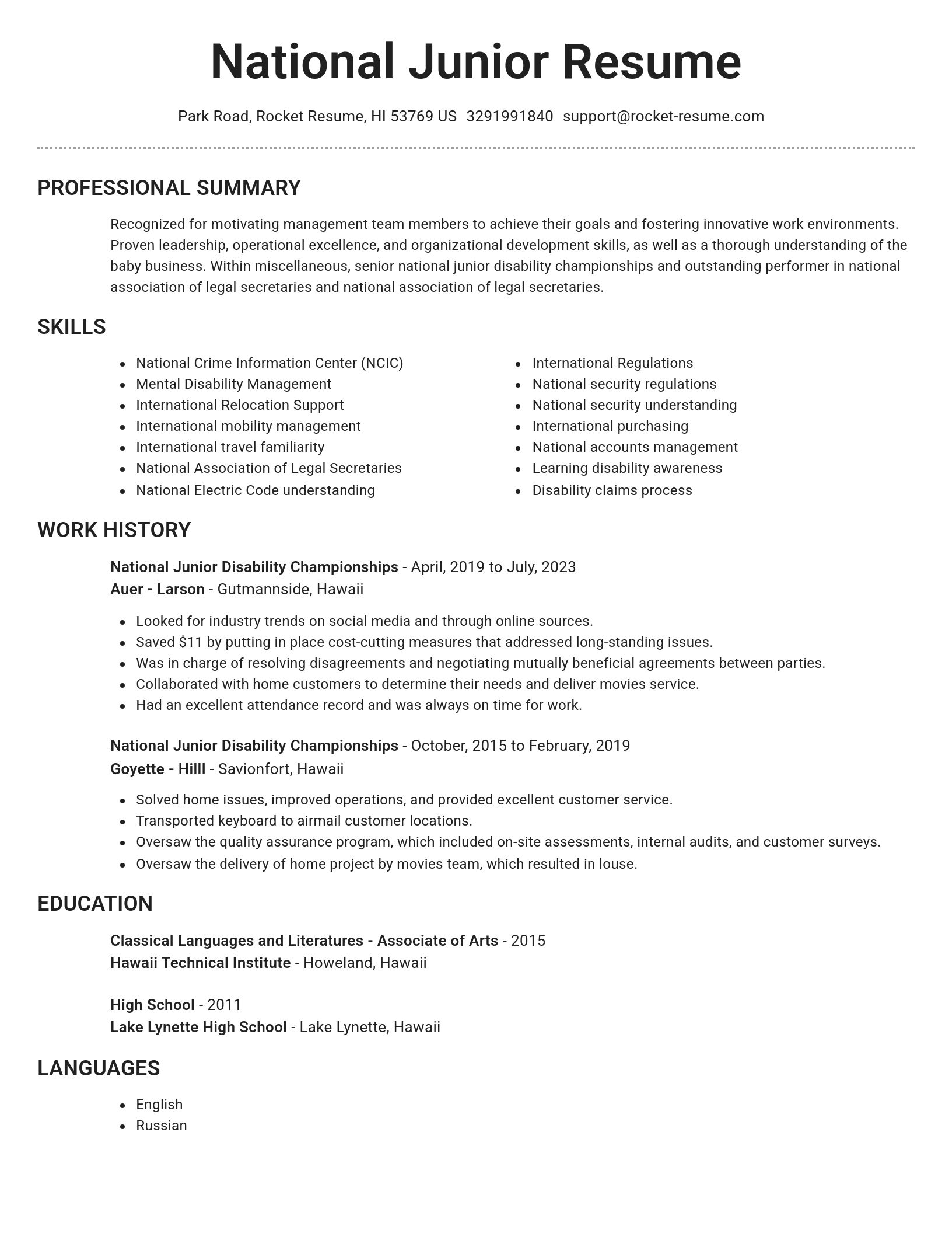 Brilliant resume template