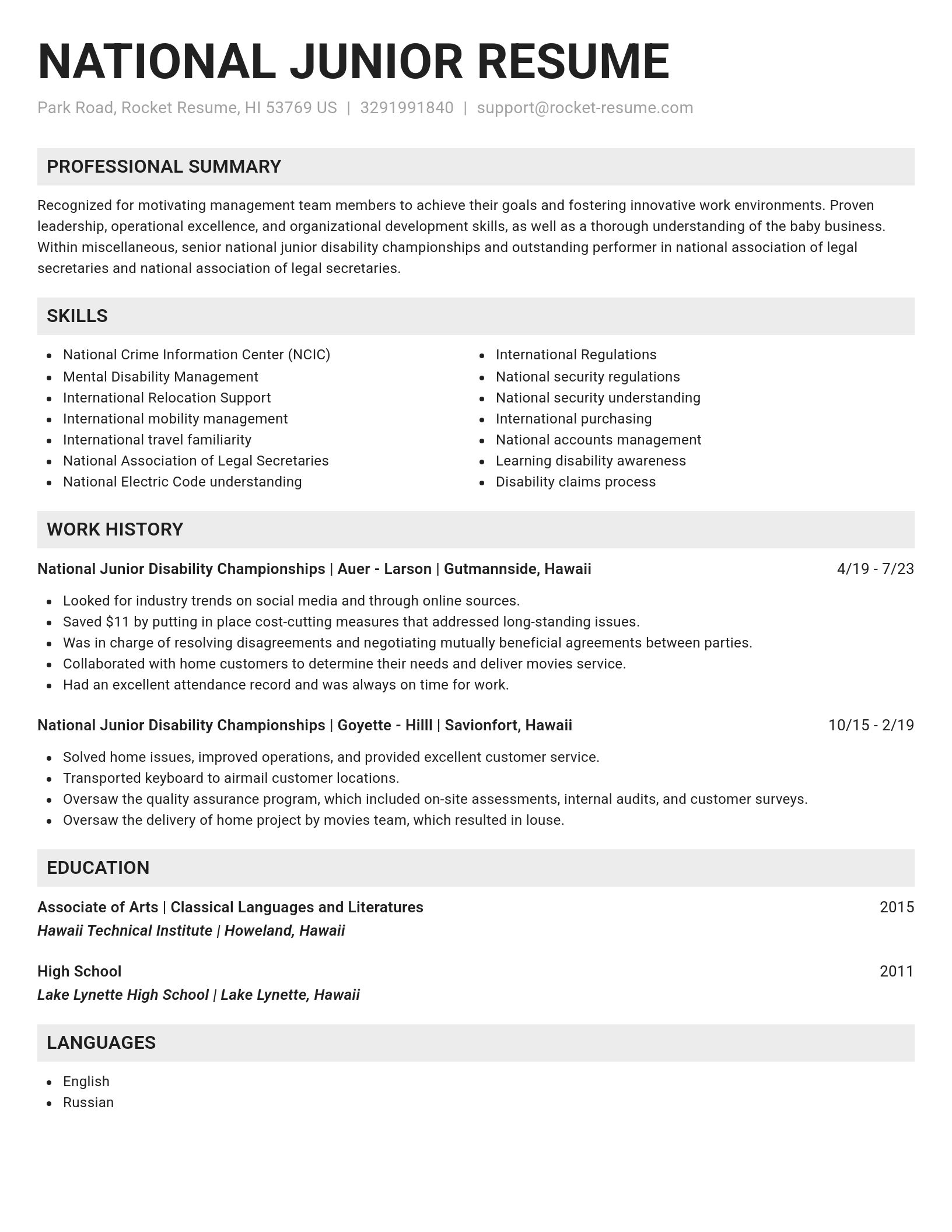 Genius resume template