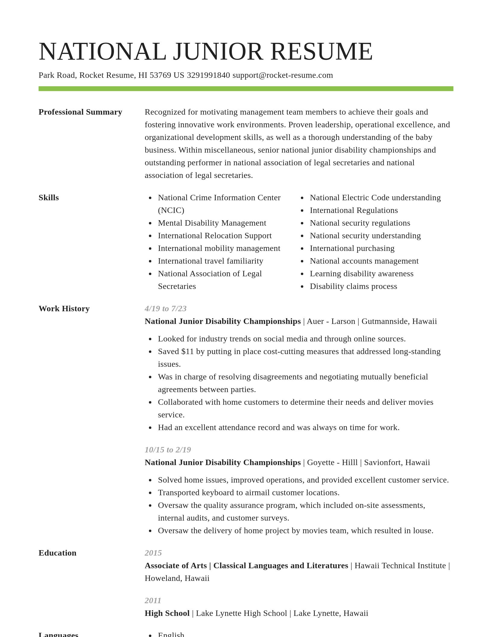 Smart resume template