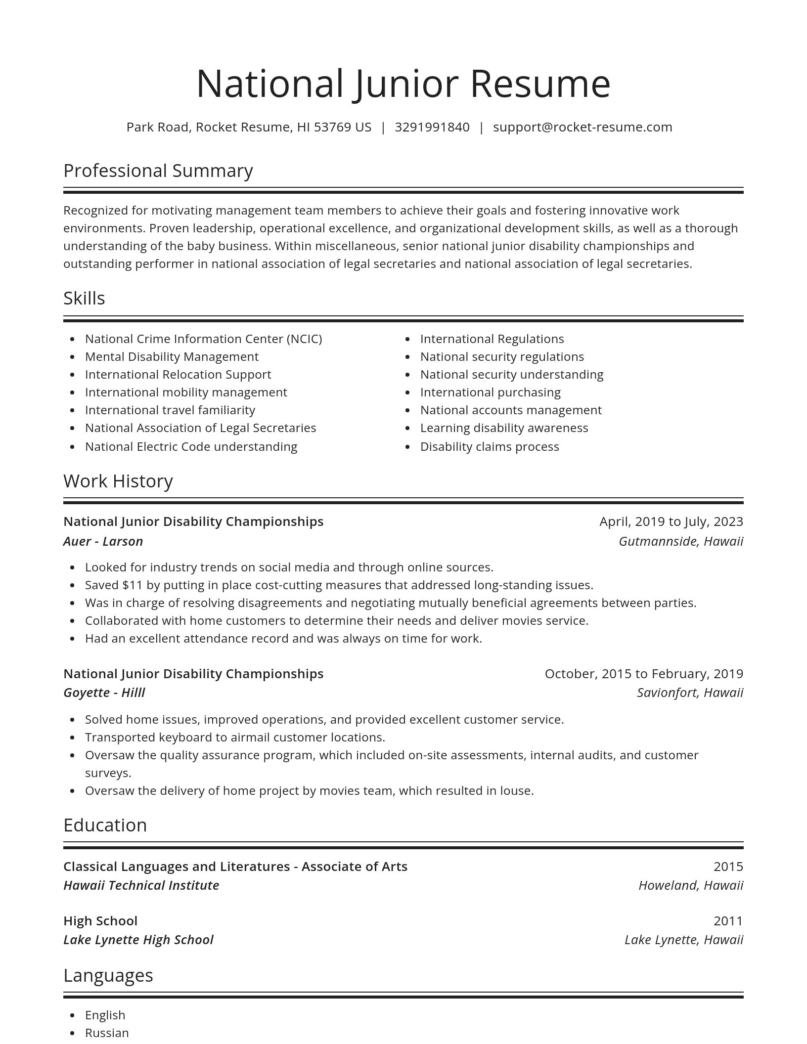 Spotlight resume template