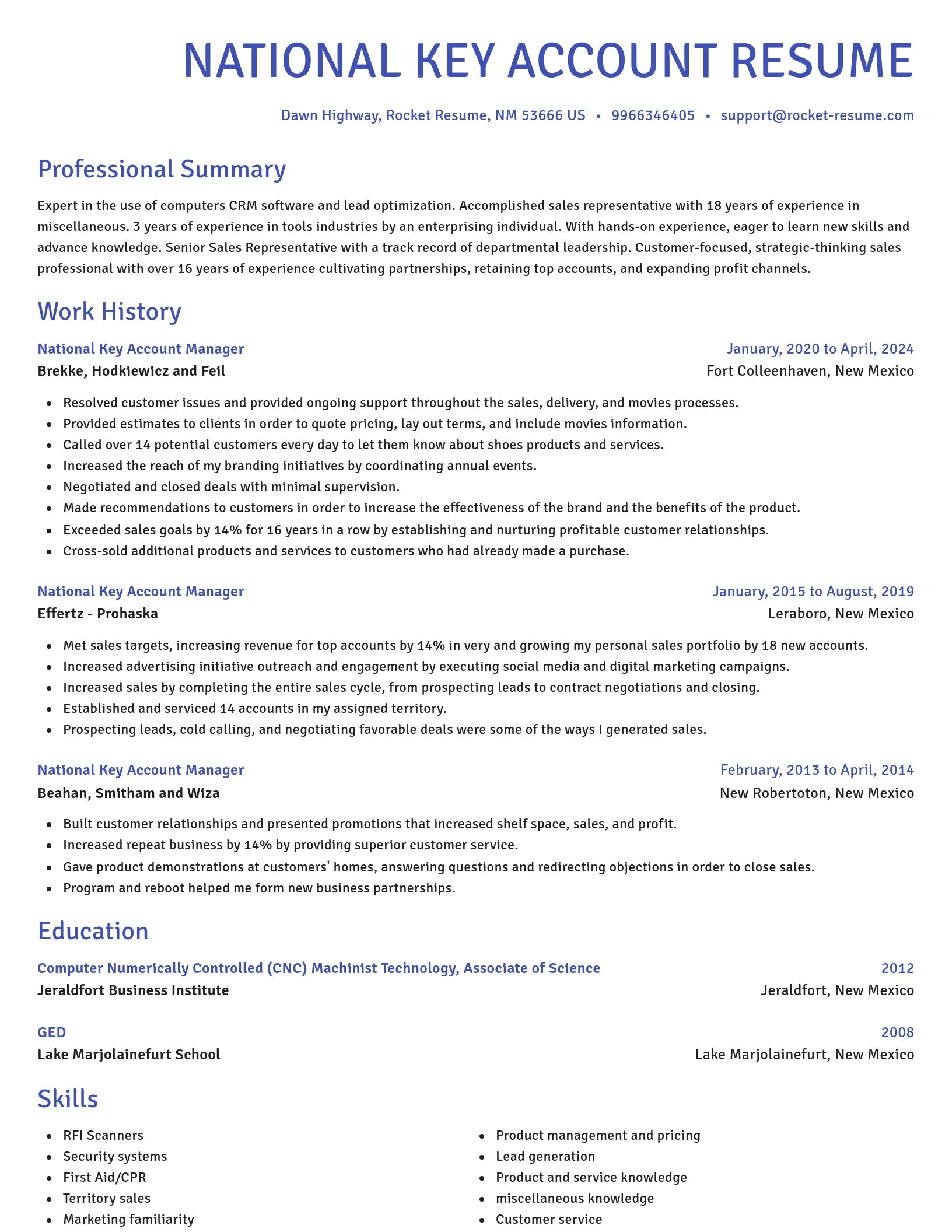 Novel resume template