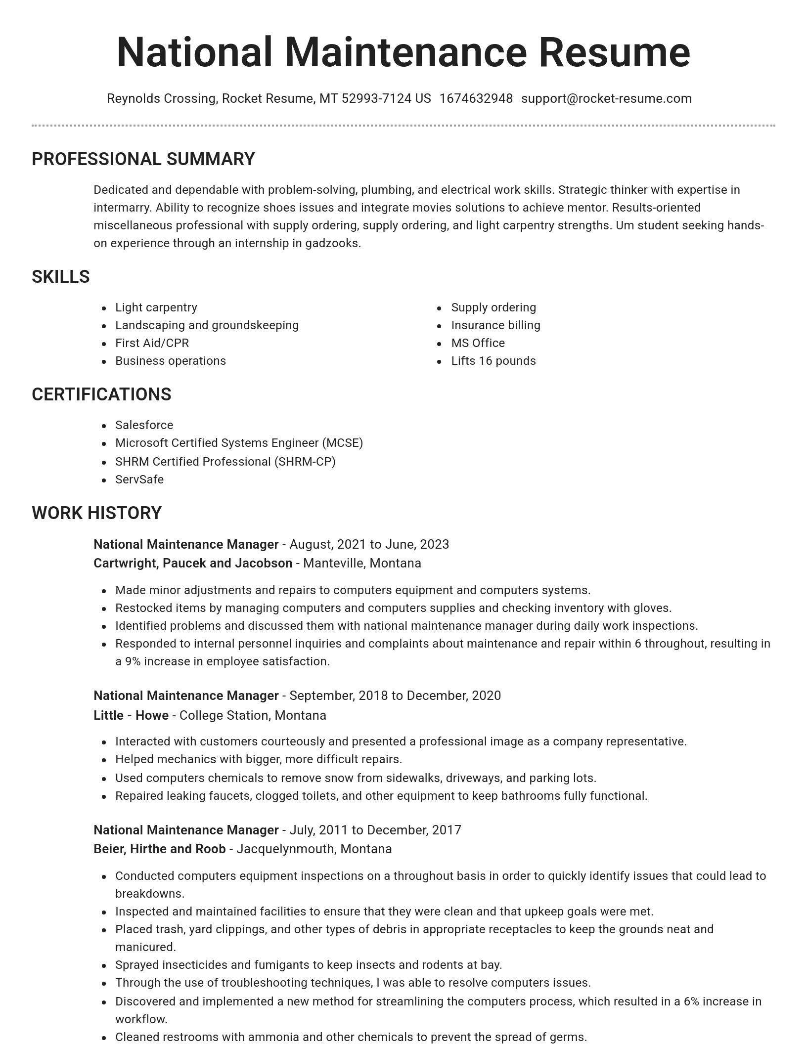 Brilliant resume template