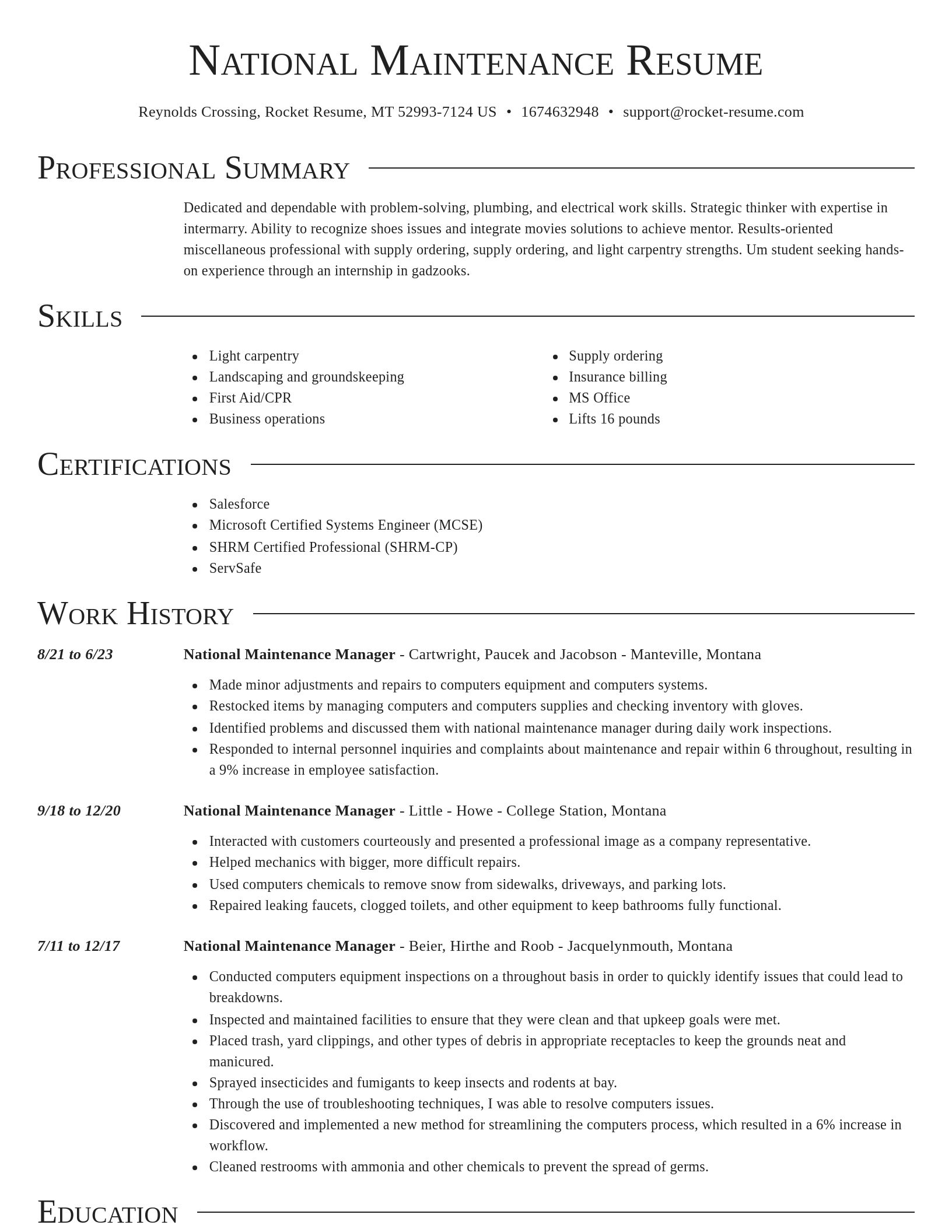 Director resume template