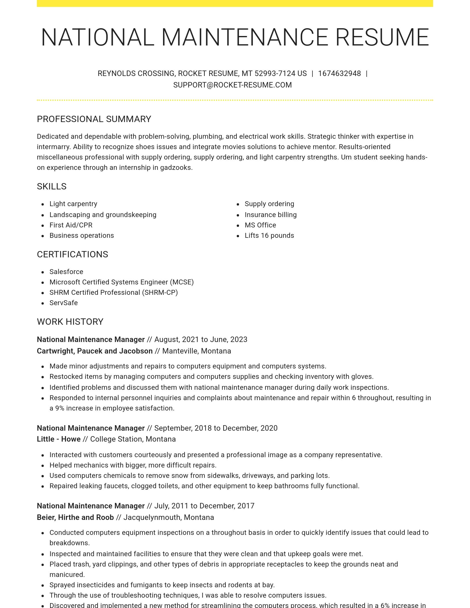 Grand resume template