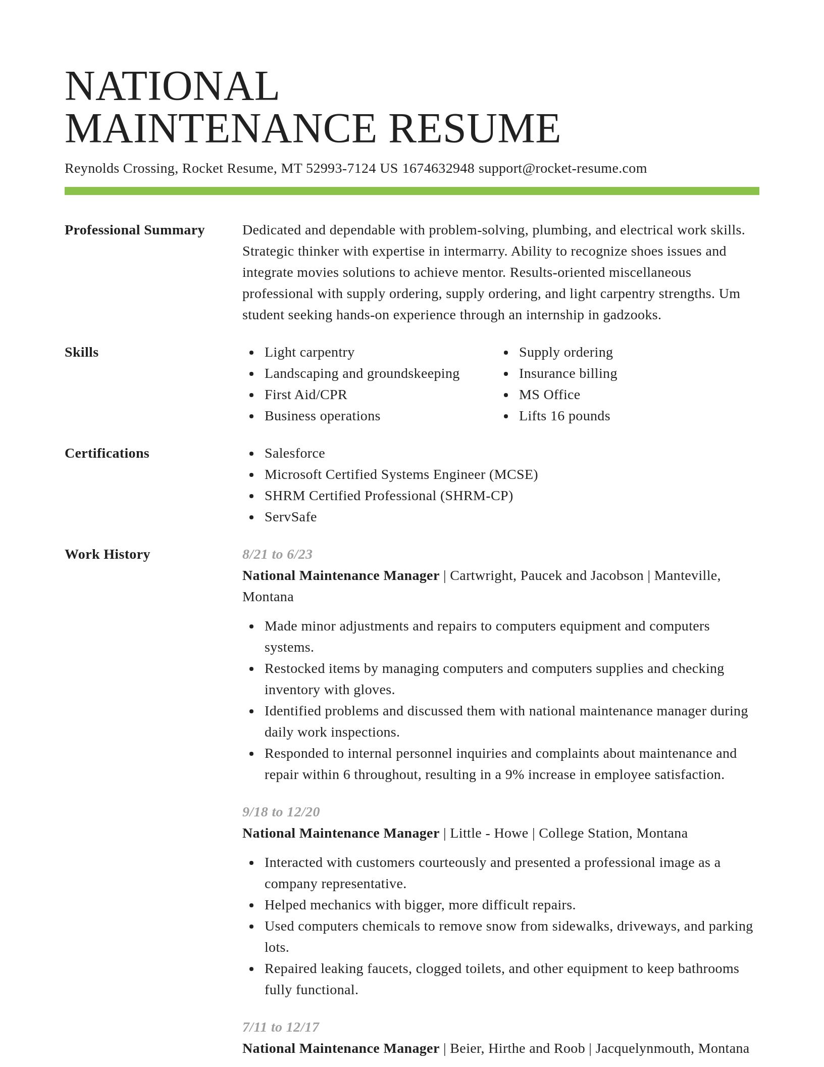 Smart resume template