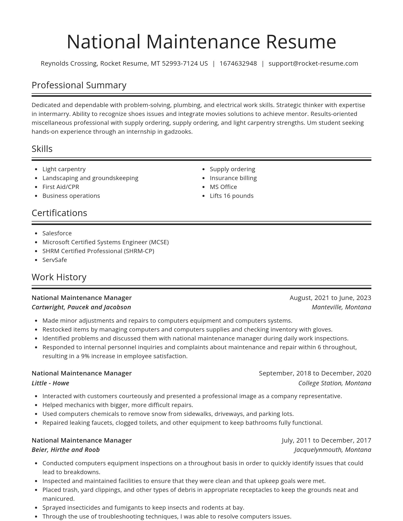 Spotlight resume template
